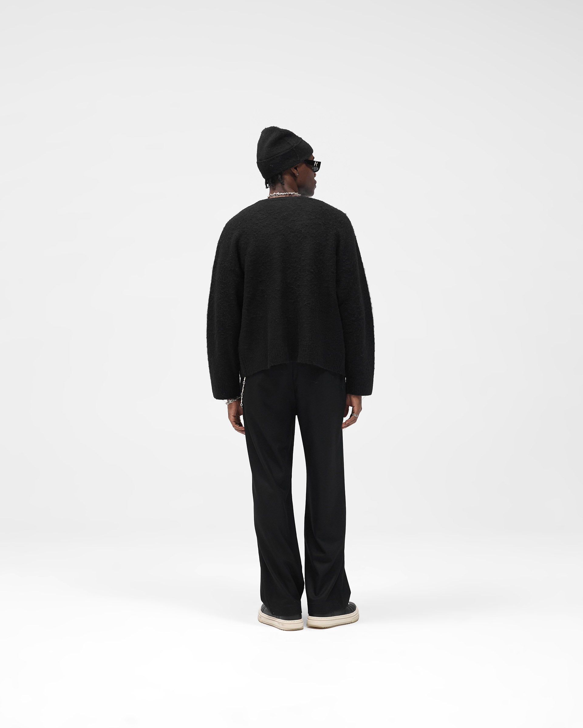 Textured Knit Cardigan - Jet Black