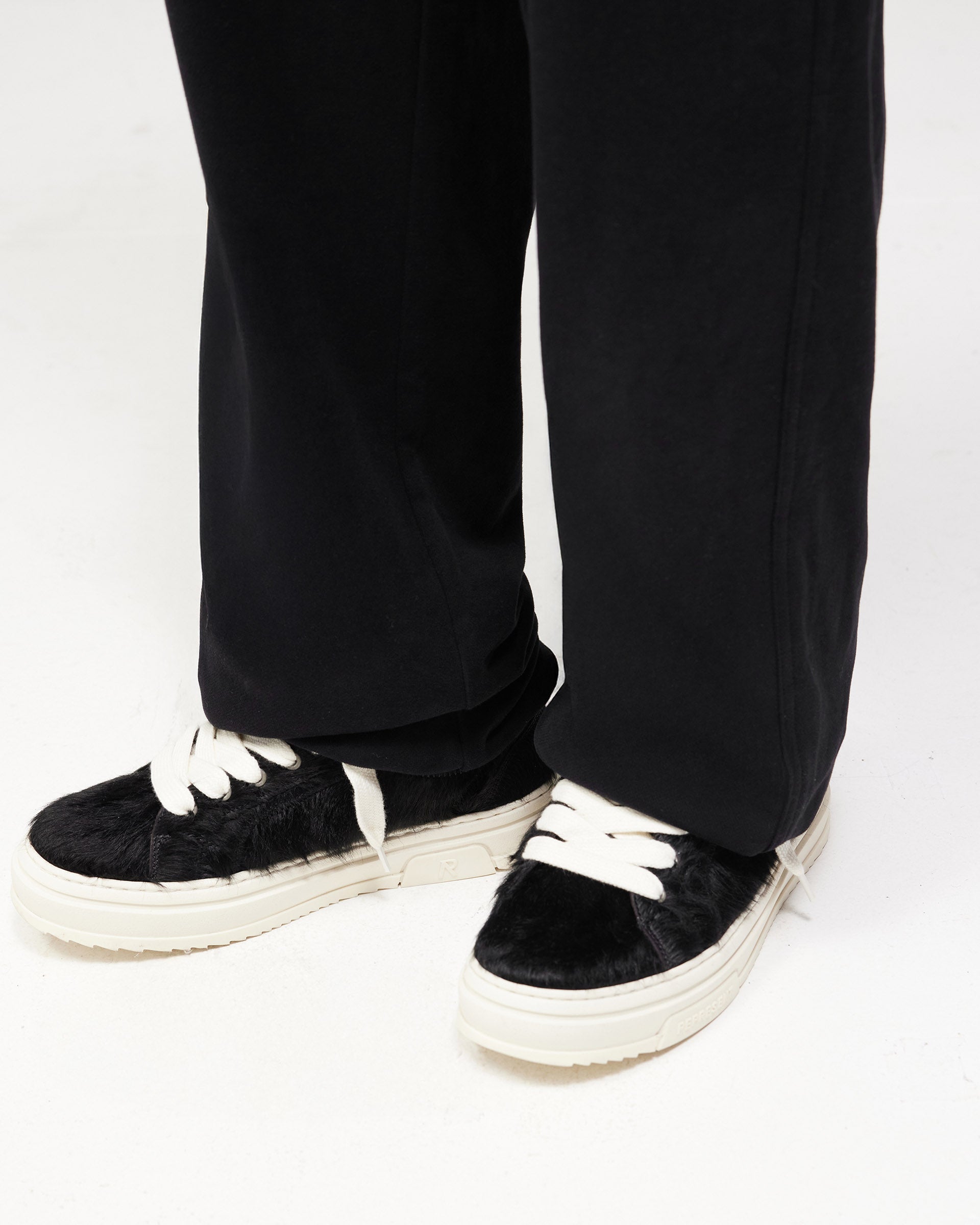 Dual Layer Script Sweatpants - Jet Black