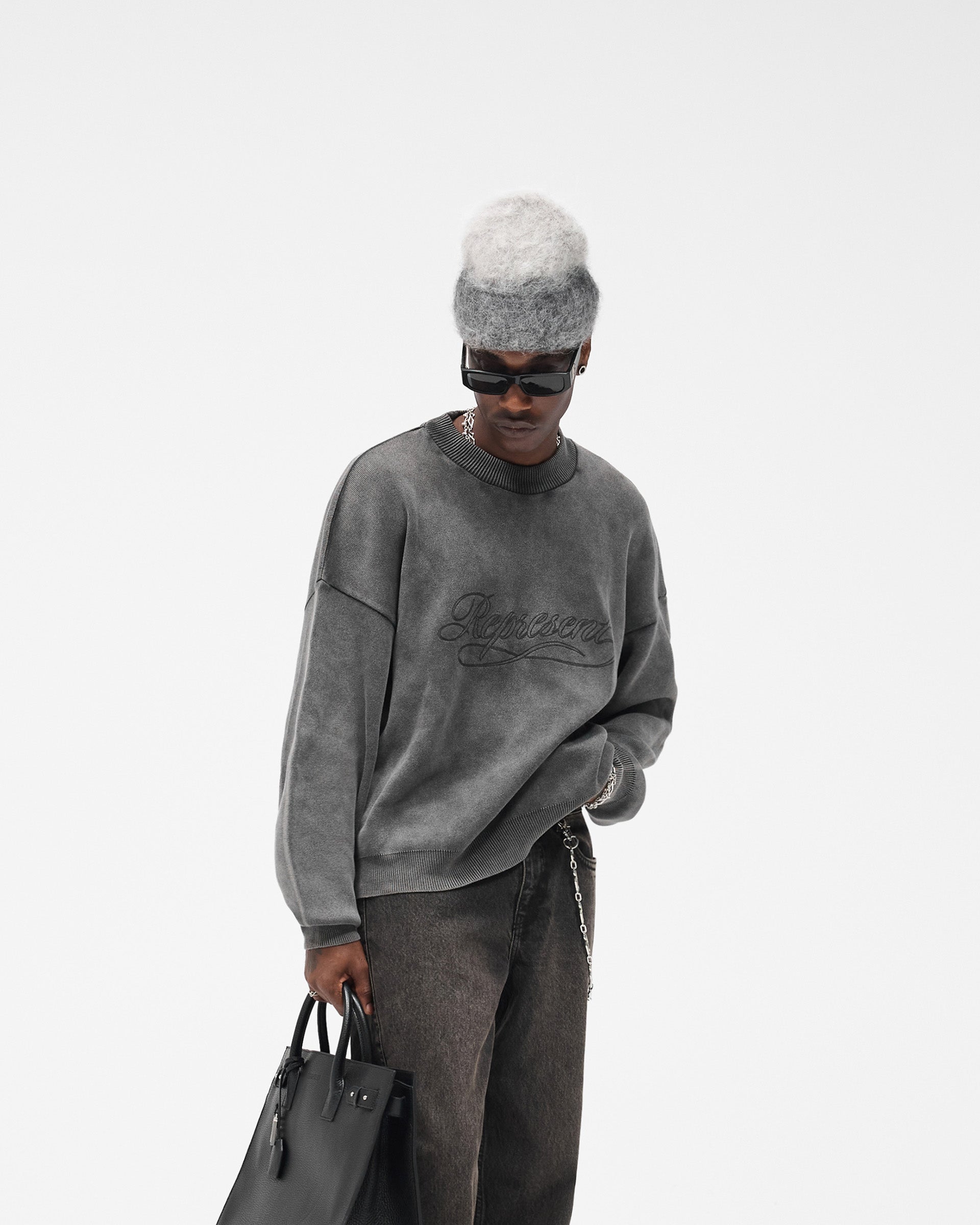Stamped Sweater - Vintage Grey