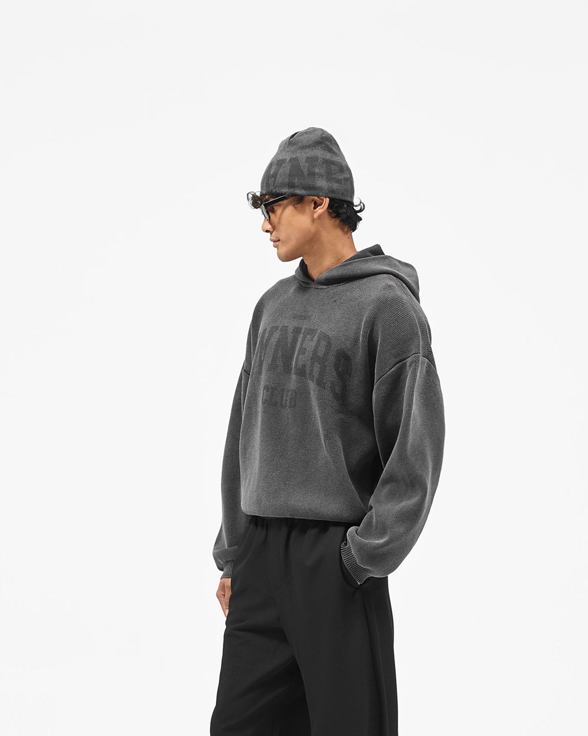 Represent Owners Club Knitted Hoodie - Weathered Black