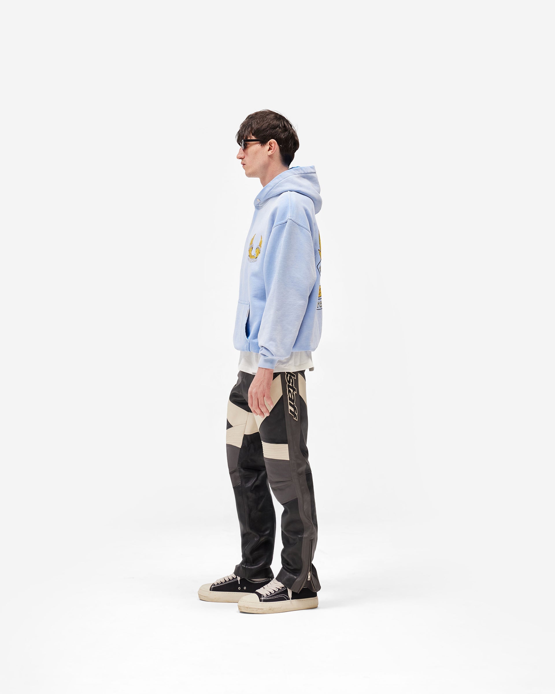 Represent X Belstaff Born To Bike Hoodie - Mid Blue