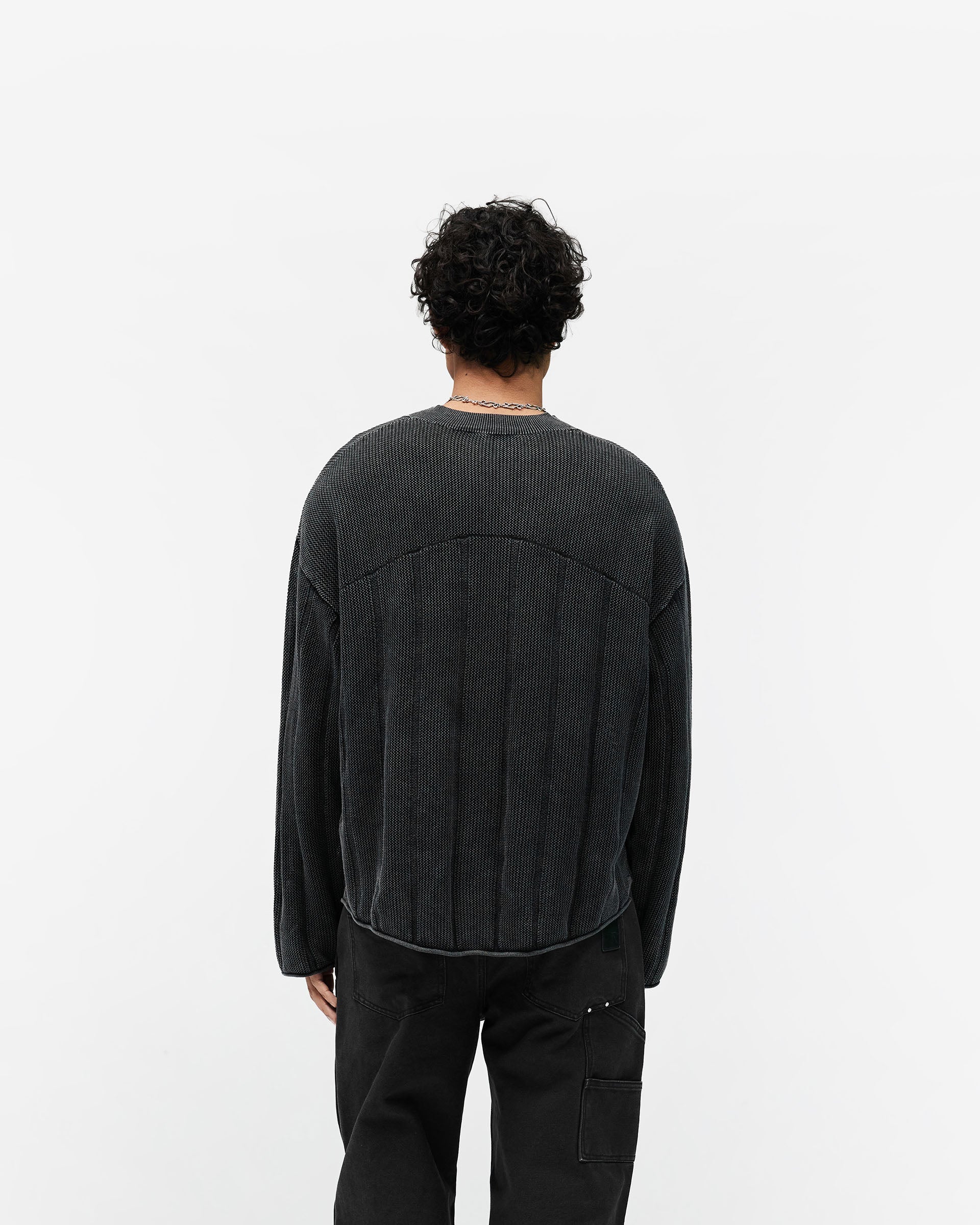 Knitted Varsity Long Sleeve Jersey - Vintage Grey