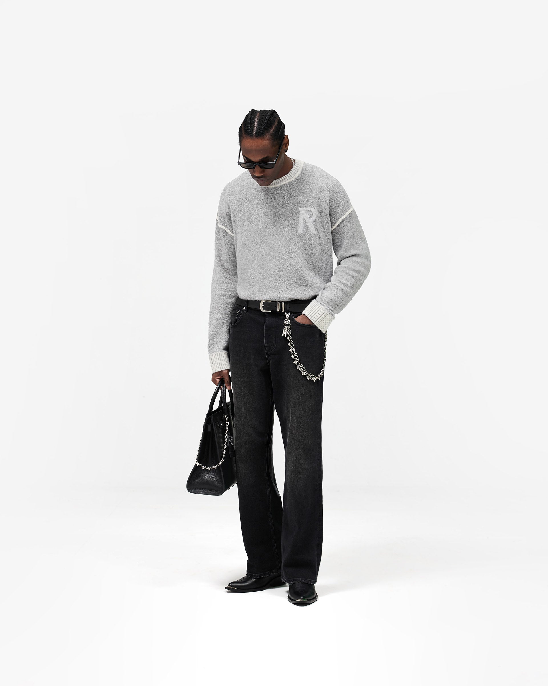 Kick Flare Denim - Aged Black