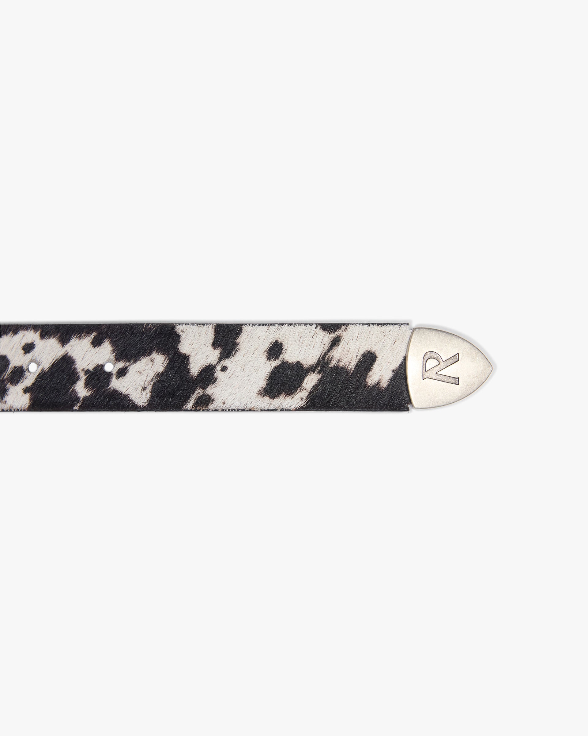 Cowhide Rodeo Belt - Flat White Jet Black