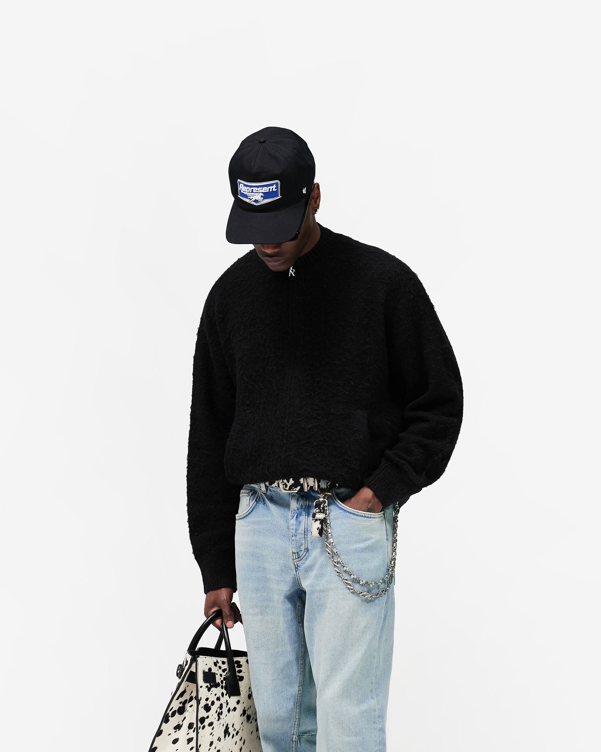 Knitted Bomber Jacket - Jet Black