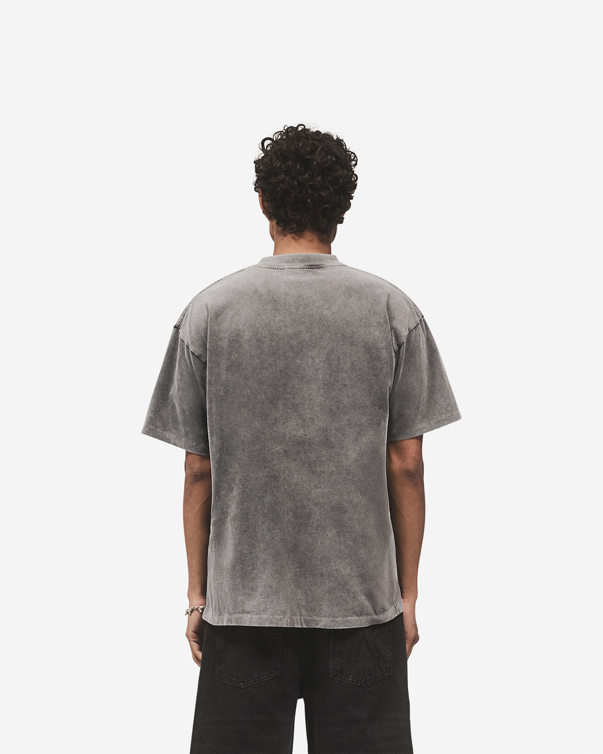 Embroidered Serif Logo T-Shirt - Vintage Grey