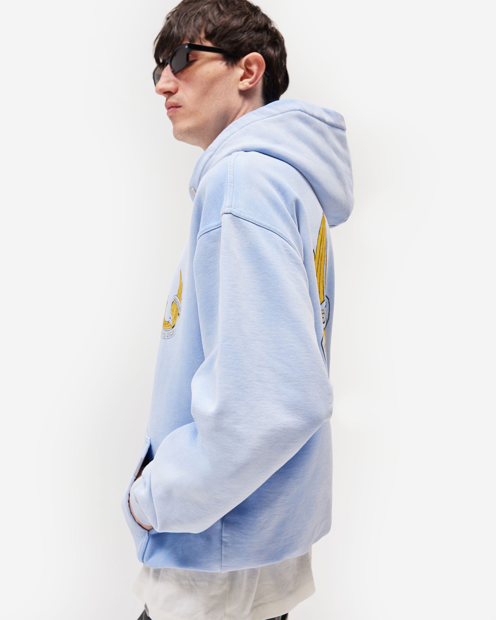 Represent X Belstaff Born To Bike Hoodie - Mid Blue