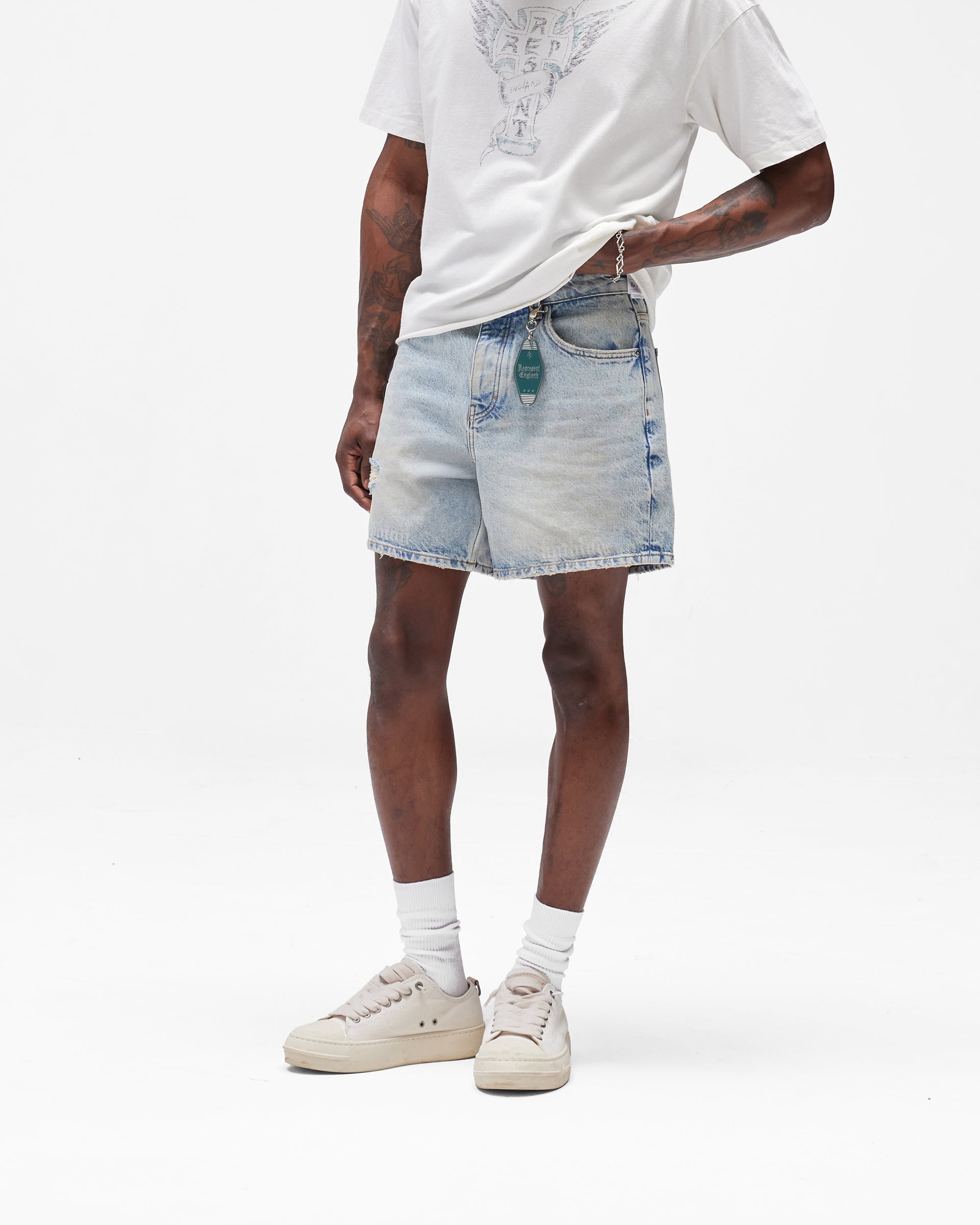 Busy Doing Nothing Denim Short - Dusty Blue