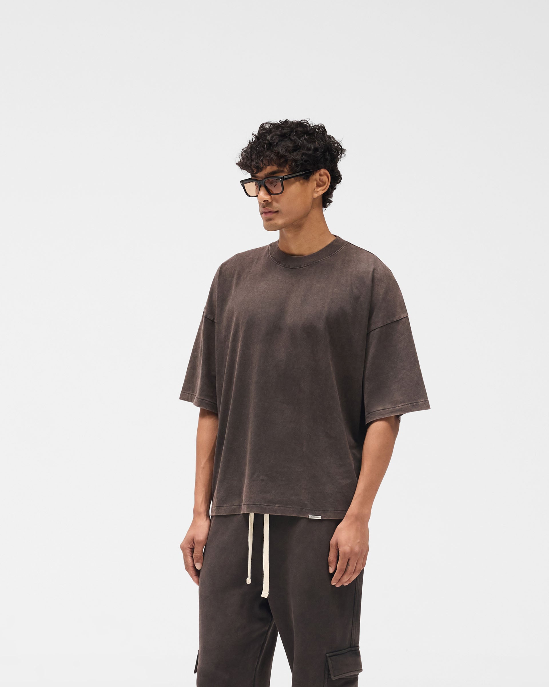 Initial Boxy T-Shirt - Coffee
