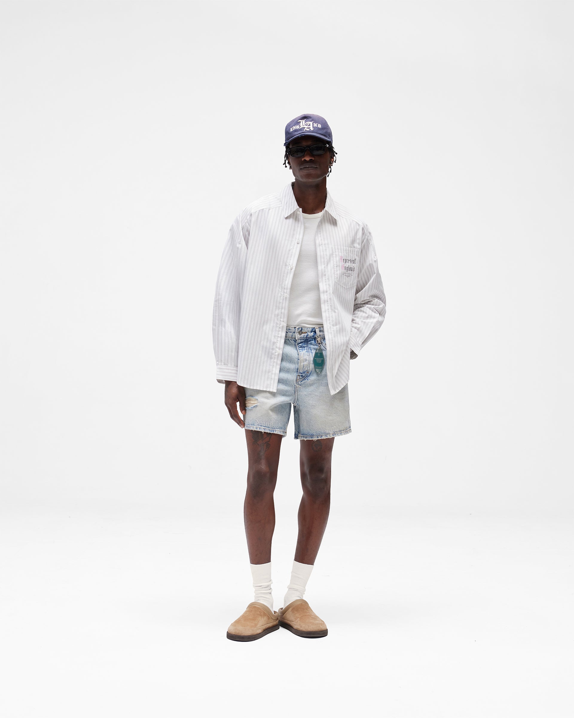 Pinstripe Shirt - Flat White