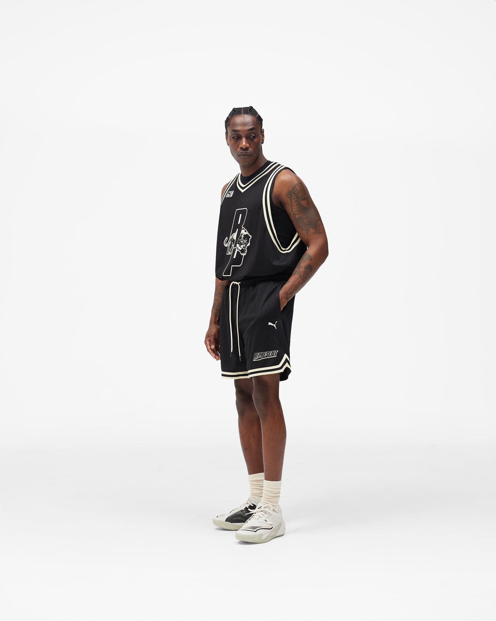 Represent X Puma Shorts - Puma Black