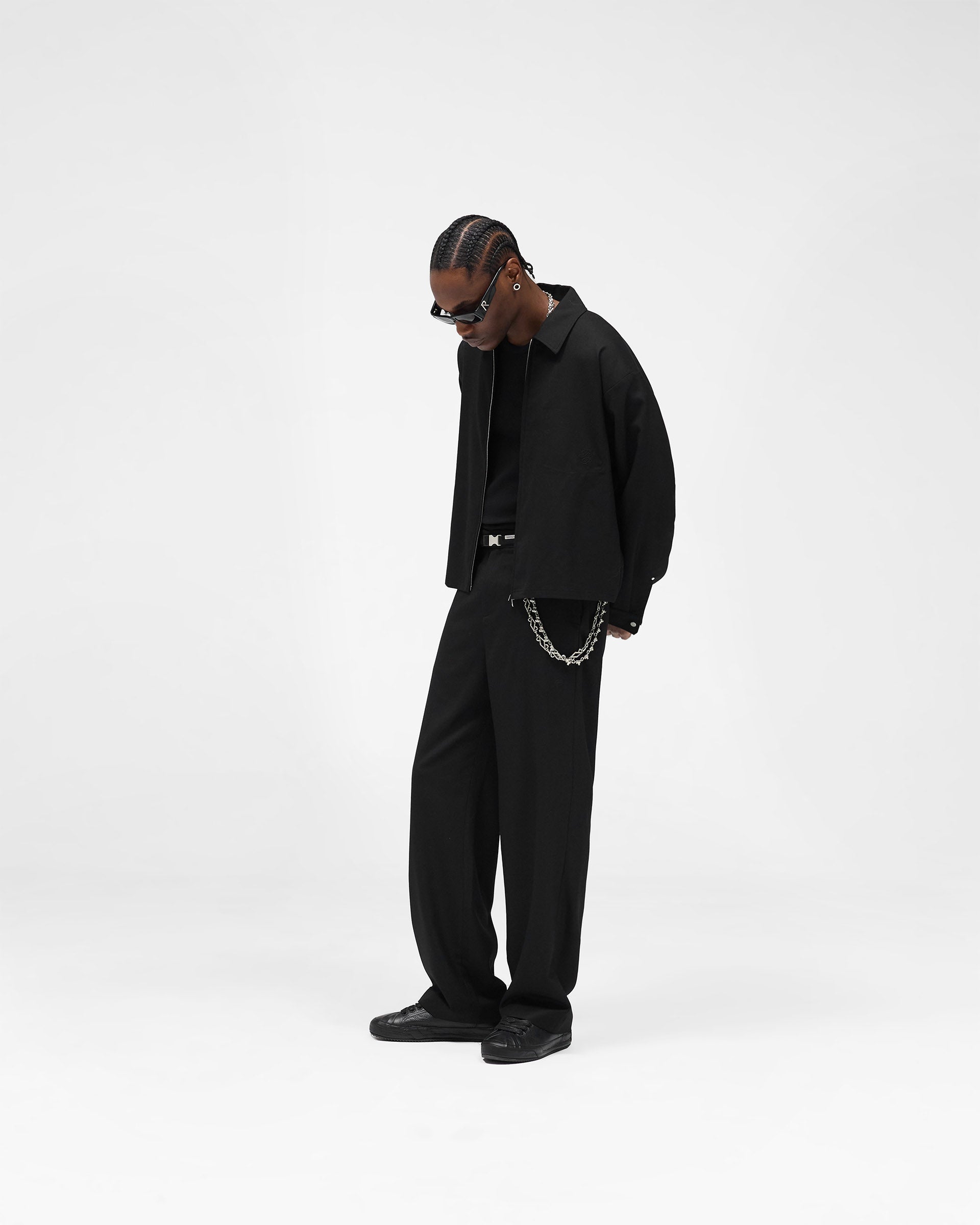 Zip Up Wool Overshirt - Jet Black