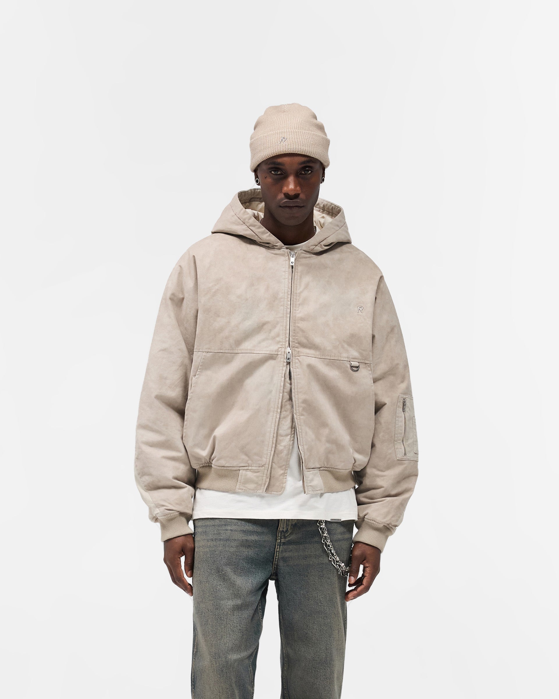 Hooded Bomber - Beige