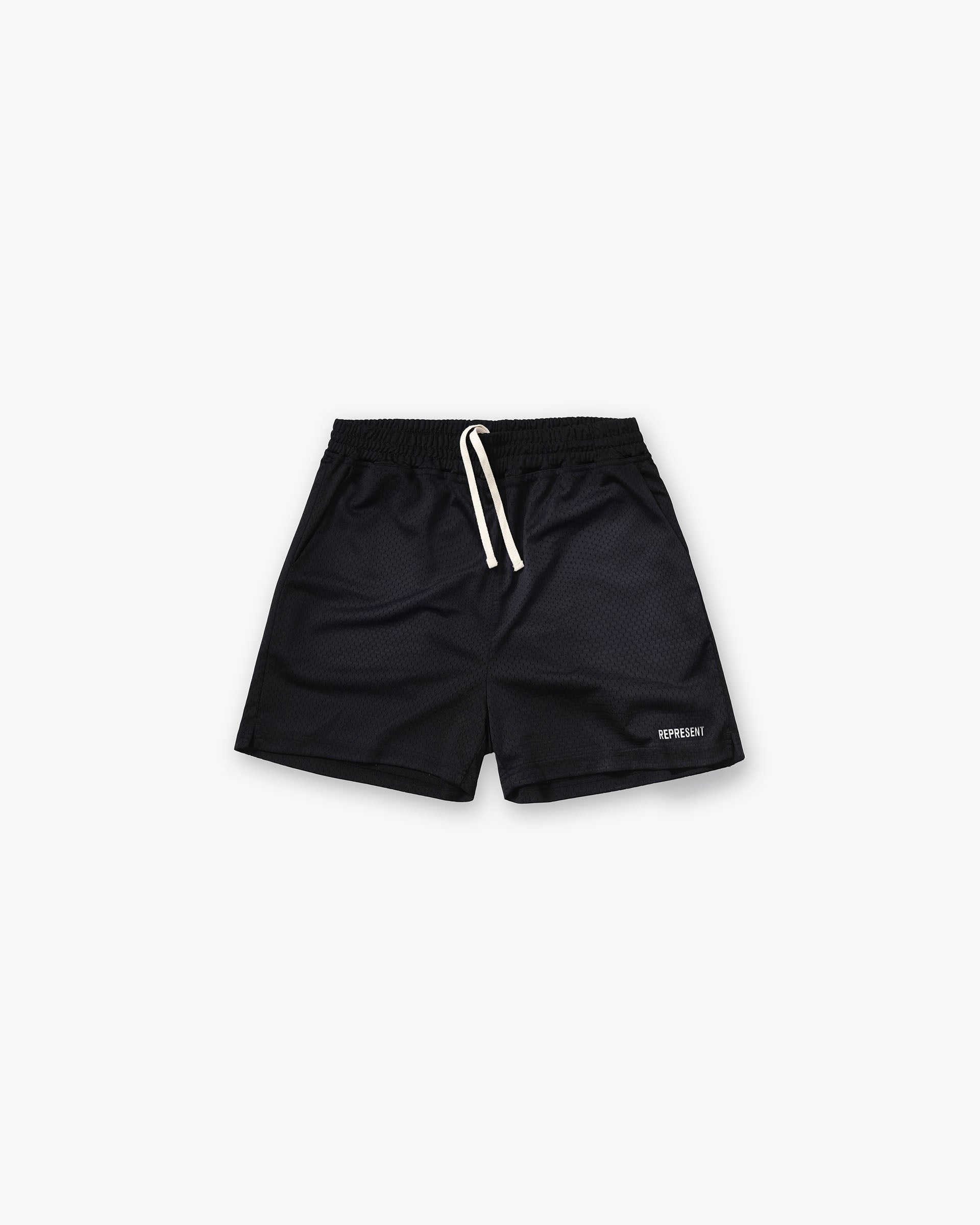 Washed Mesh Shorts - Black