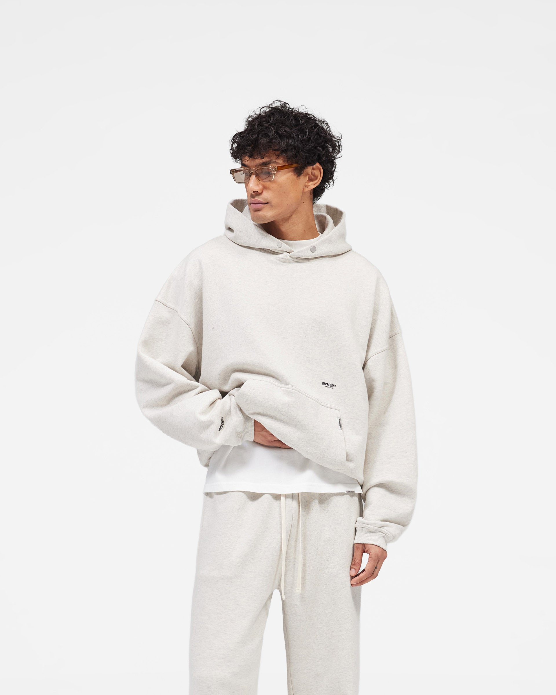 Micro Owners Club Hoodie - Cream Marl