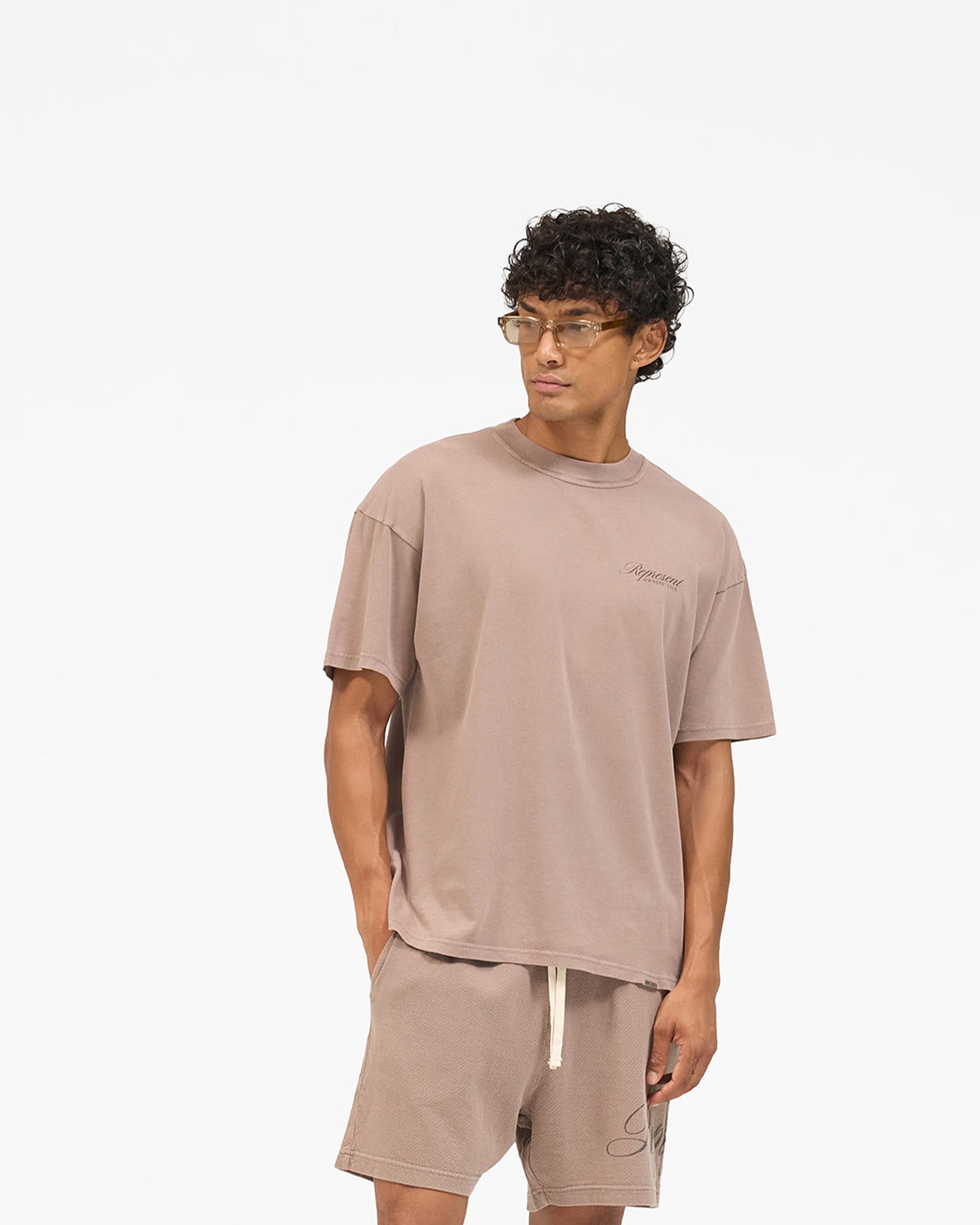 Represent Owners Club Script T-Shirt - Truffle