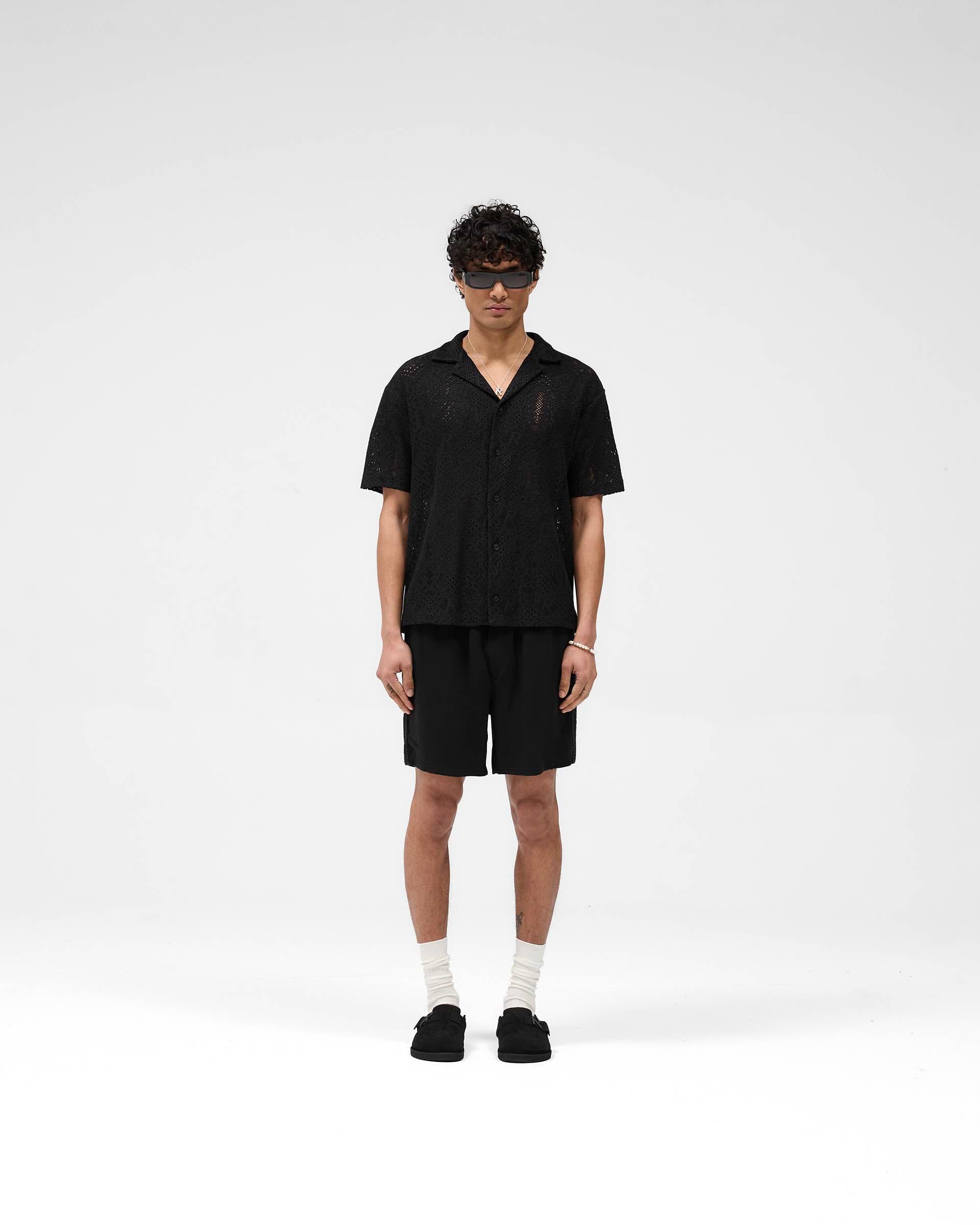 All Over Crochet Shirt - Jet Black
