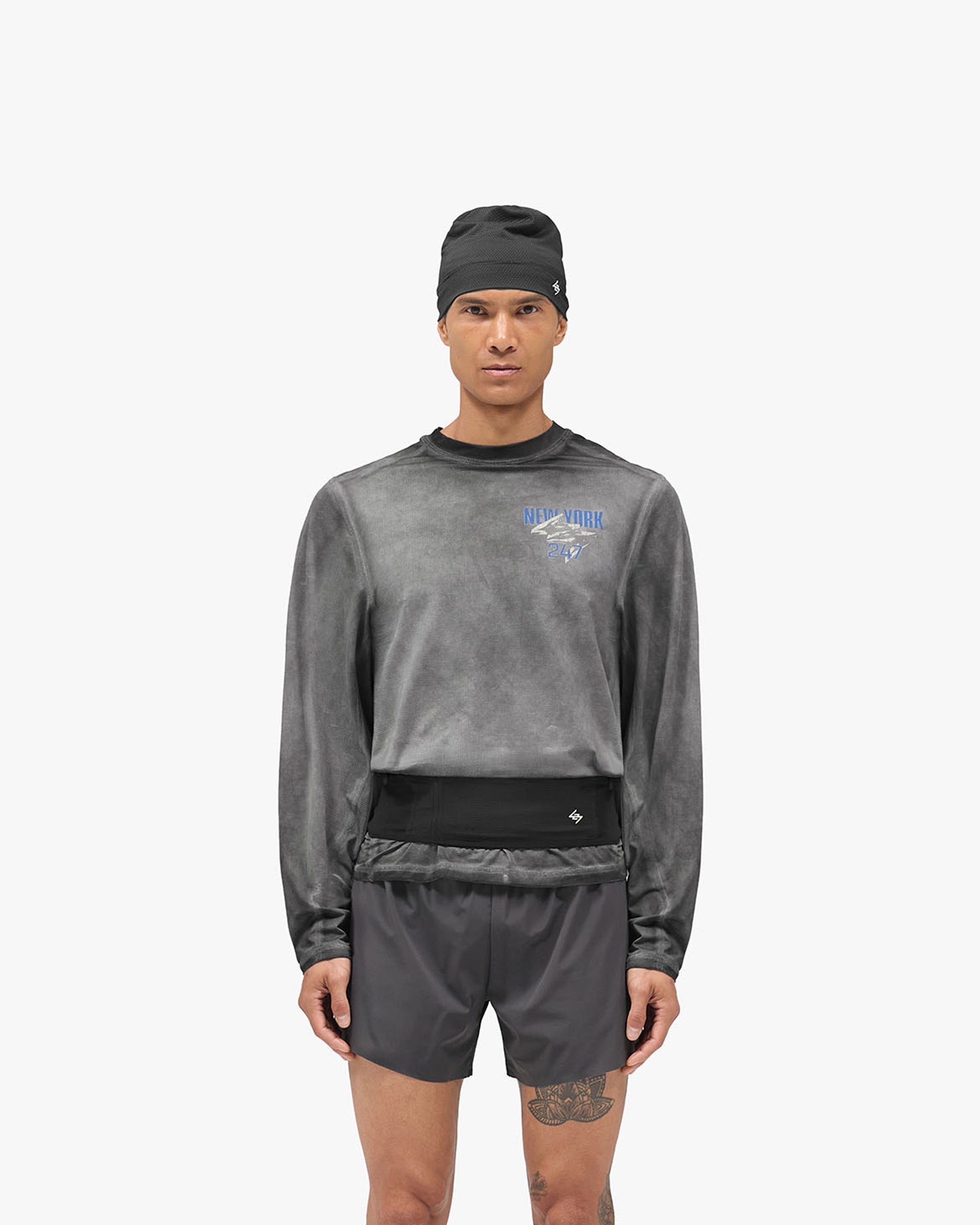 247 New York Long Sleeve T-Shirt - Washed Grey
