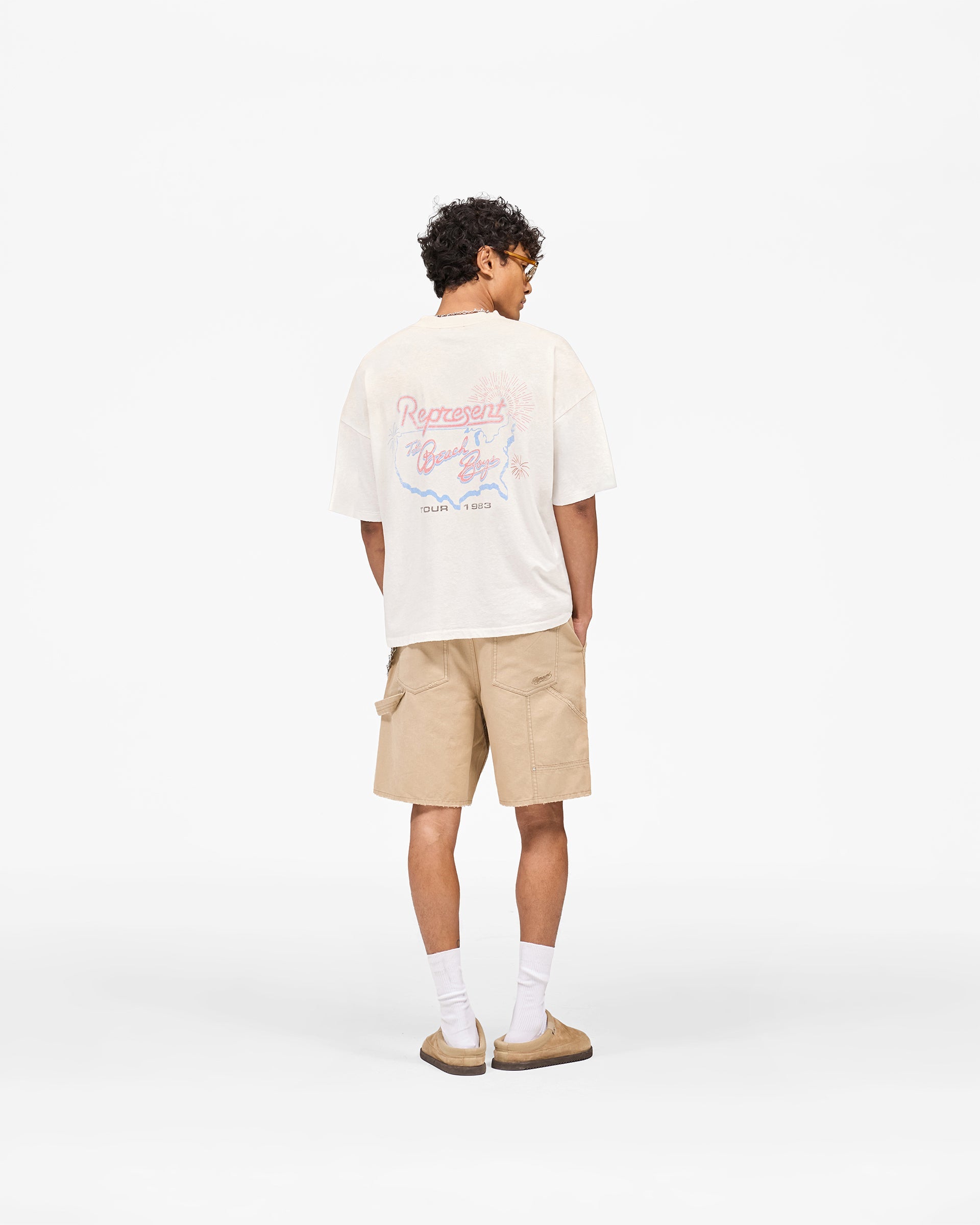 Represent x Beach Boys Tour T-Shirt - Washed Ecru