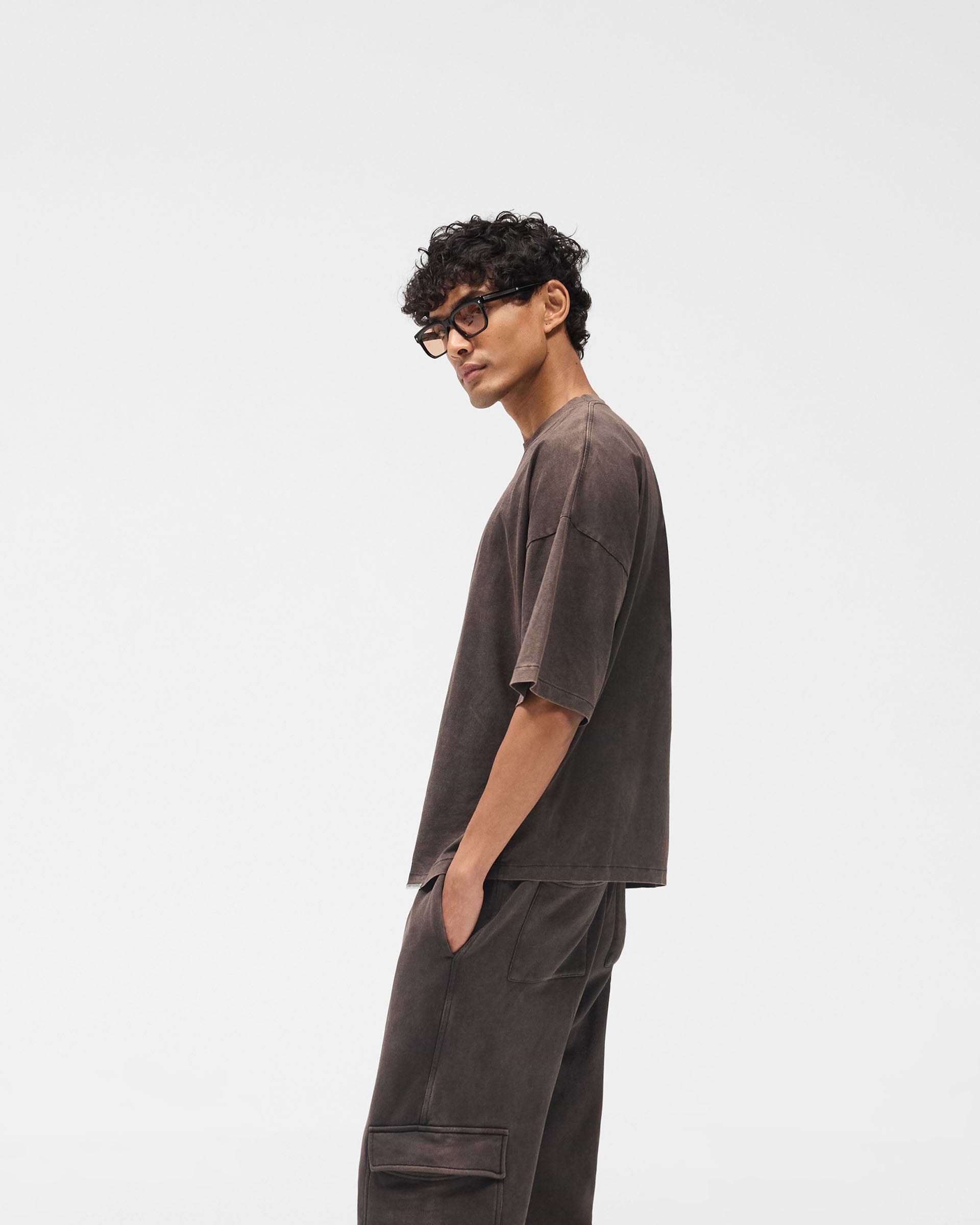 Initial Boxy T-Shirt - Coffee