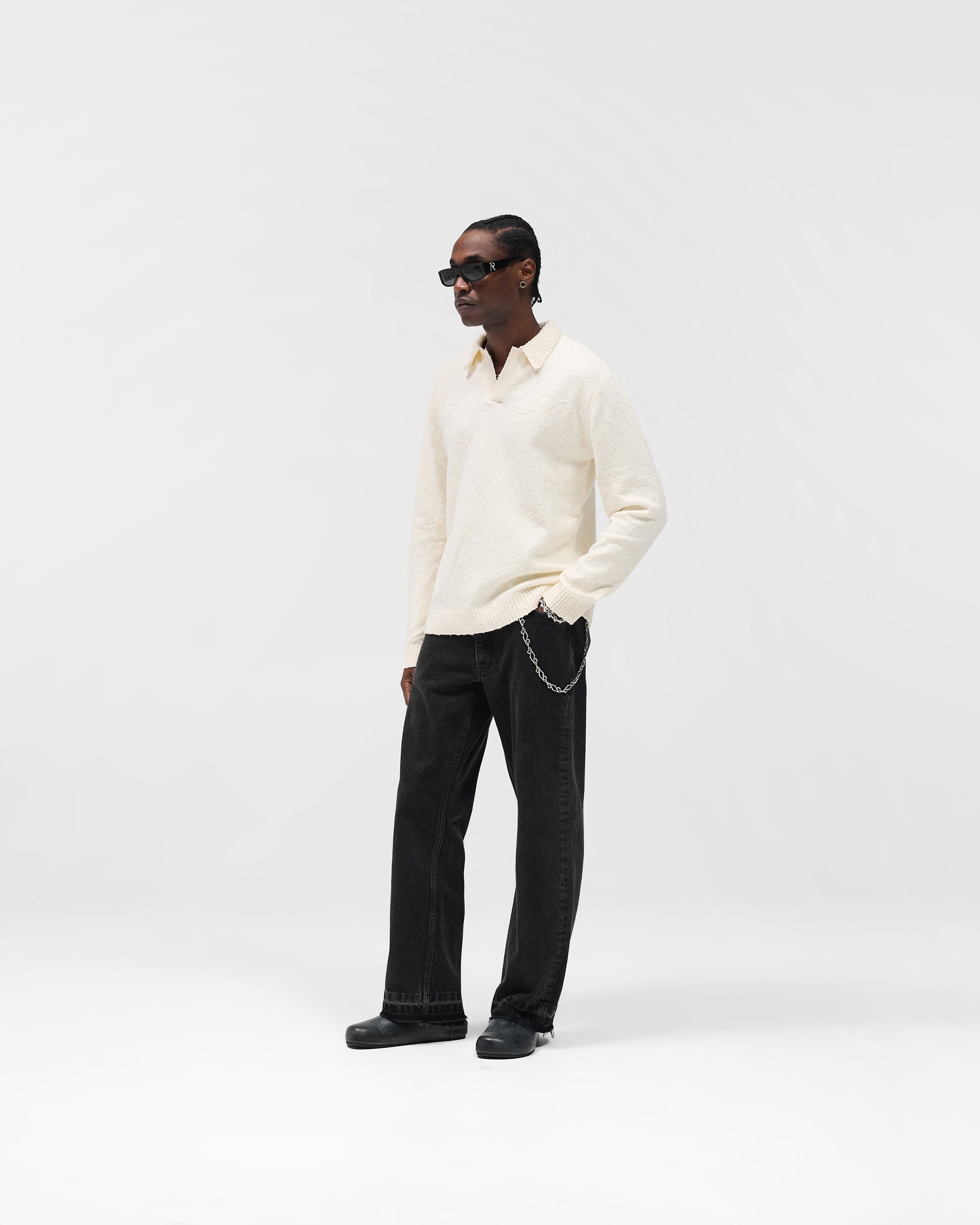 Knitted Polo - Aged White