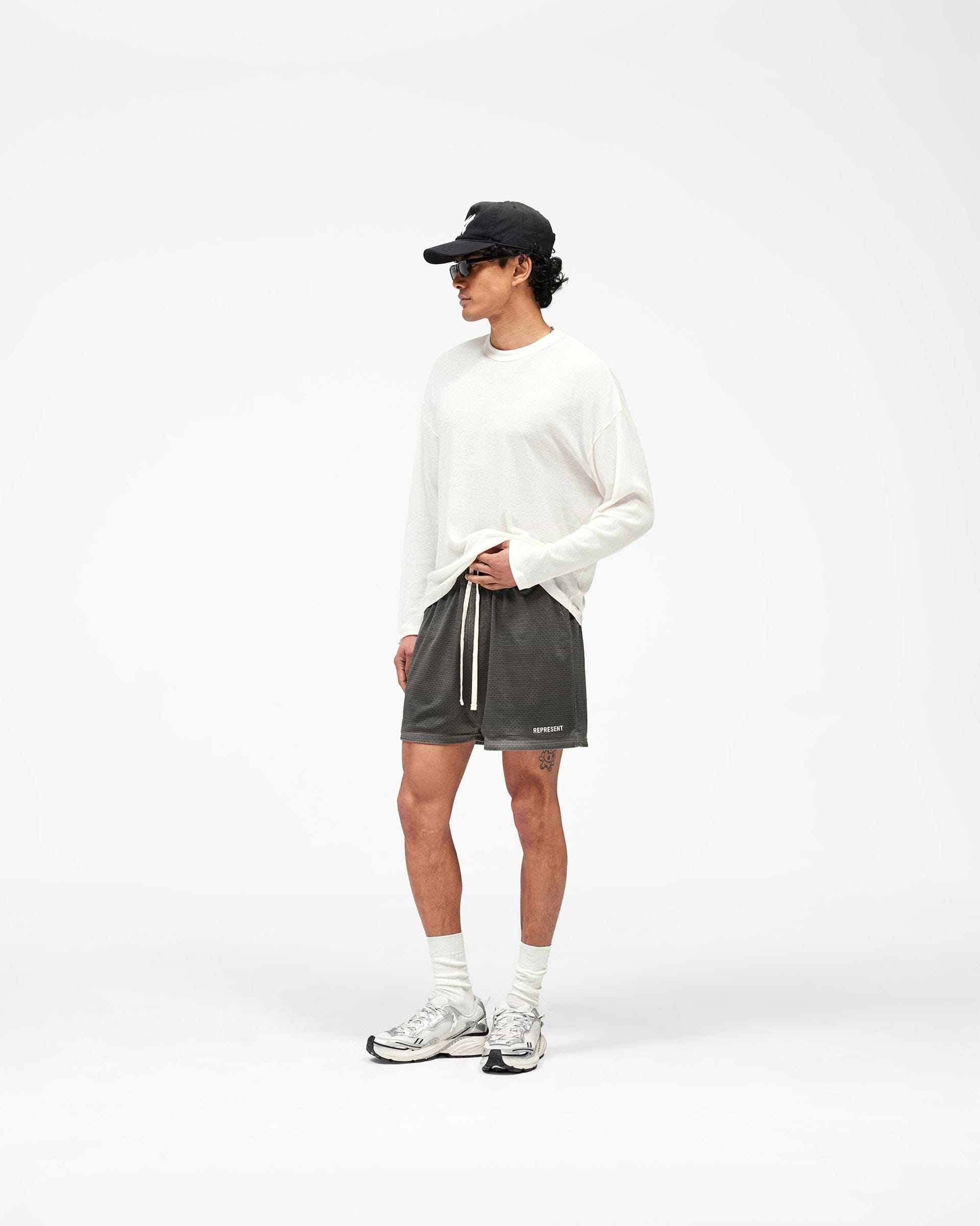 Washed Mesh Shorts - Vintage Grey