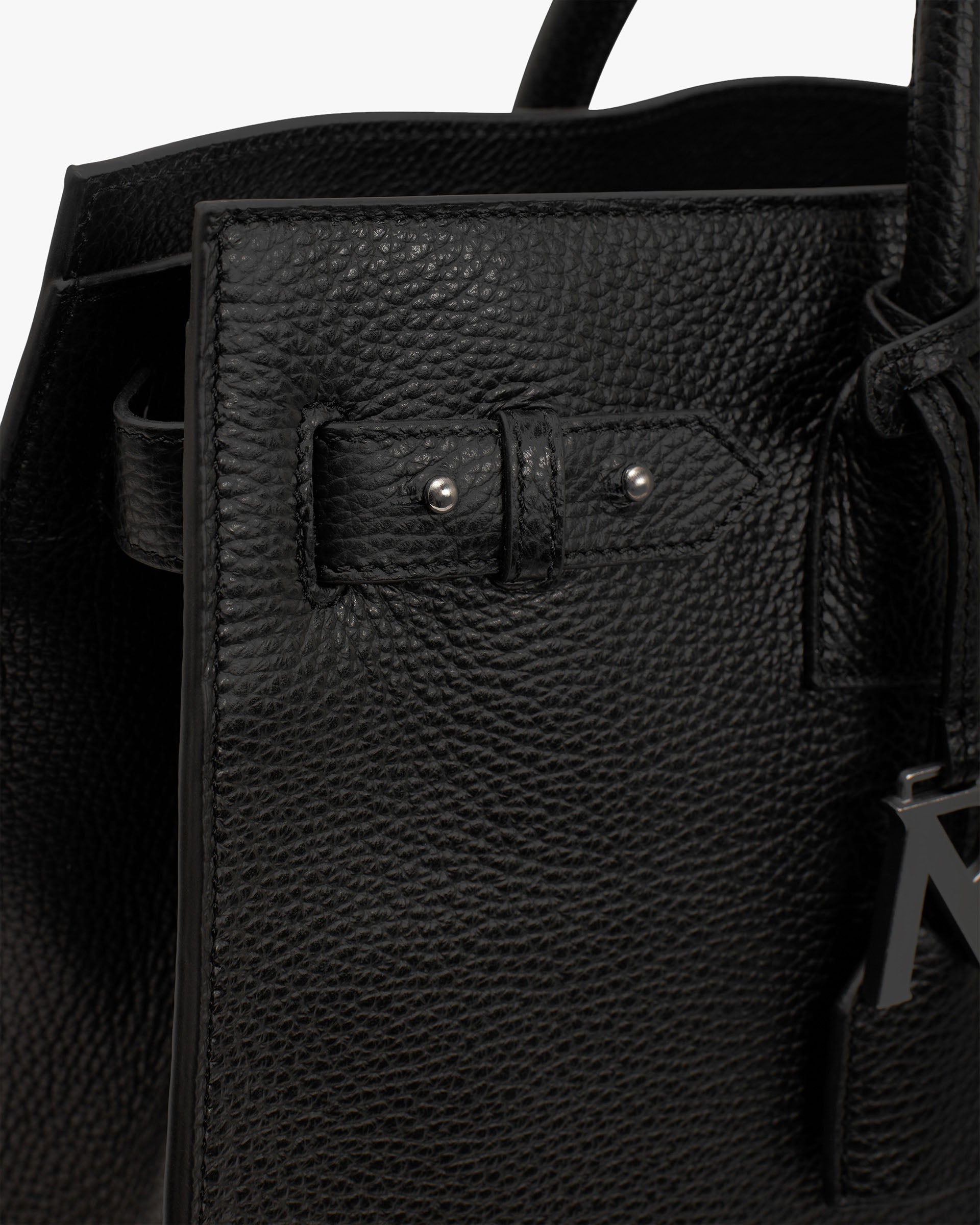 Leather Tote Bag - Textured Black