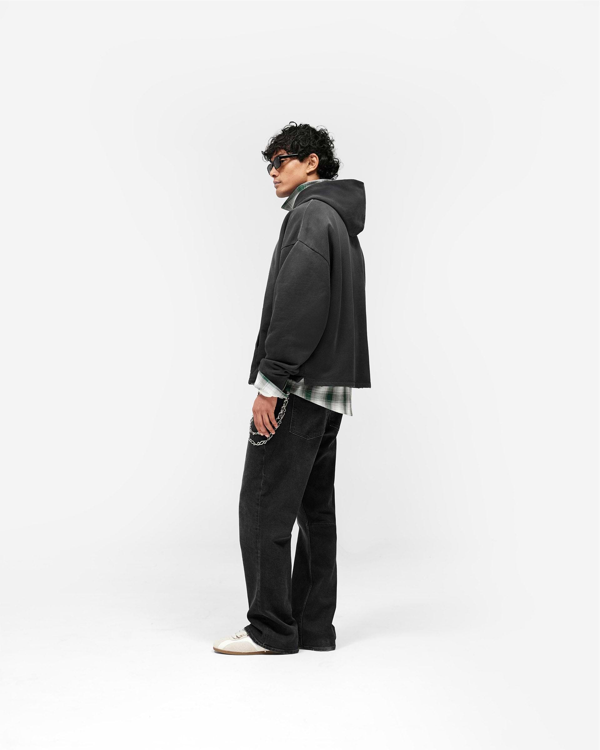 Represent Embellished Hoodie - Stained Black