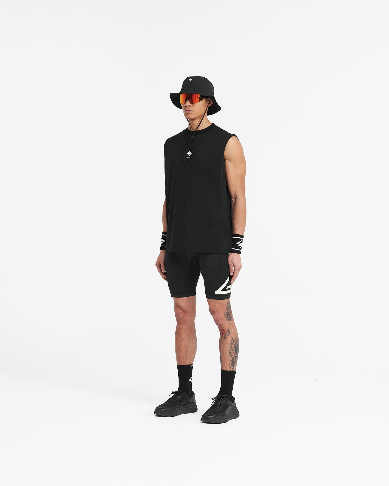 陸上用パンツ Represent 247 Cargo Half Tight Black Black Running Half Tights | 247 | REPRESENT