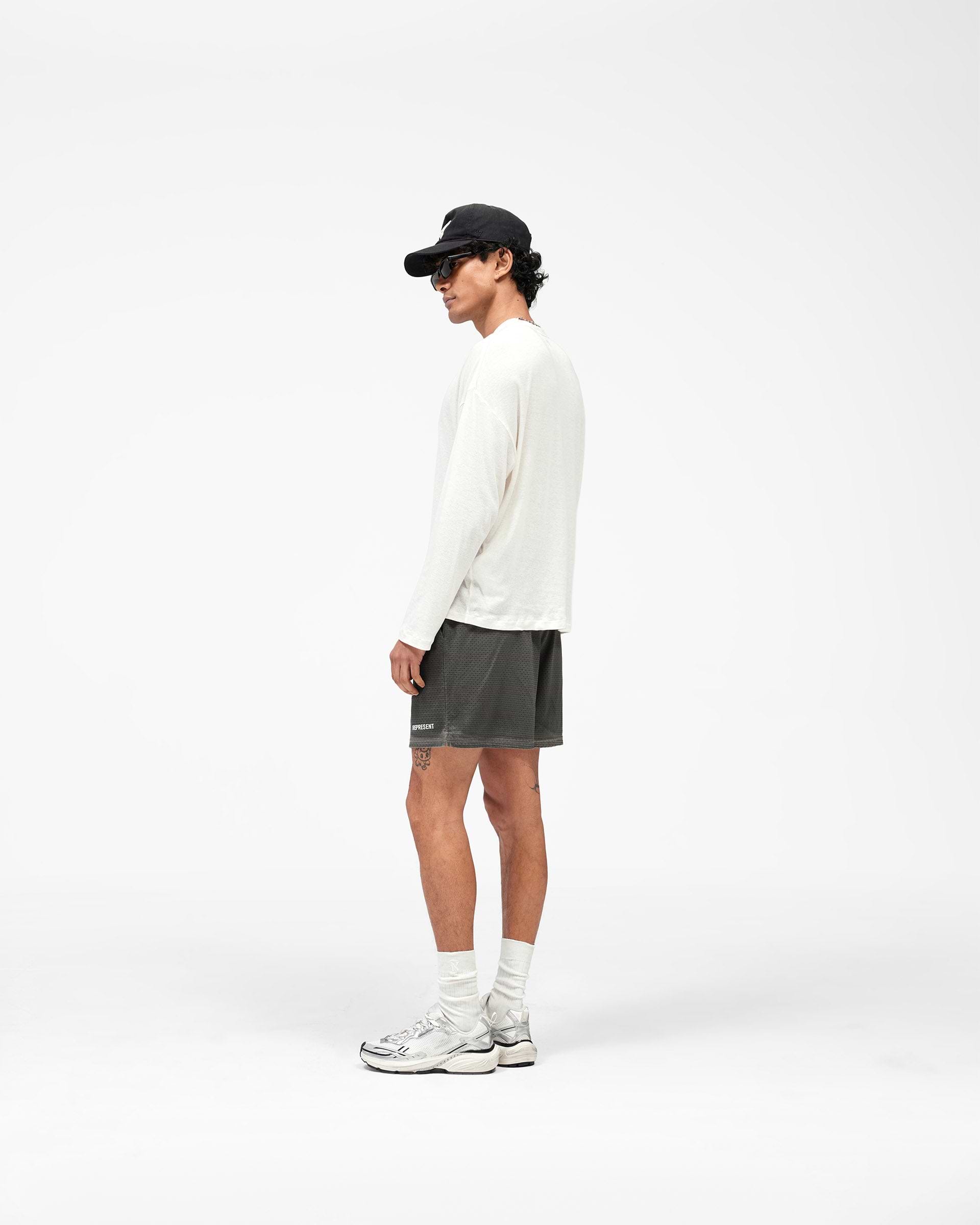 Washed Mesh Shorts - Vintage Grey
