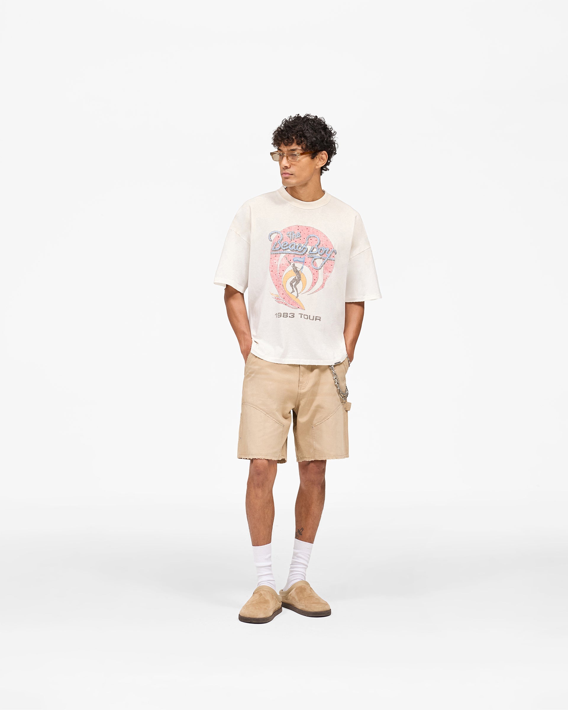 Represent x Beach Boys Tour T-Shirt - Washed Ecru
