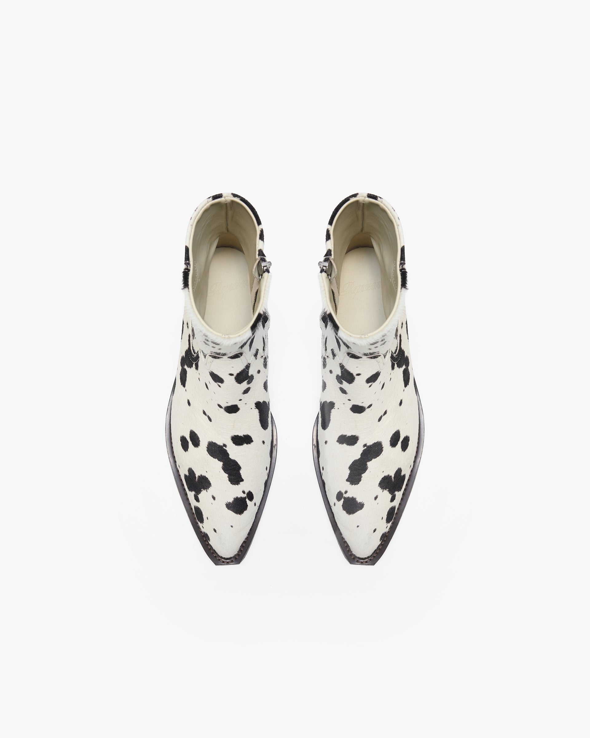 Michael Zip Boot Cowhide - Flat White Black