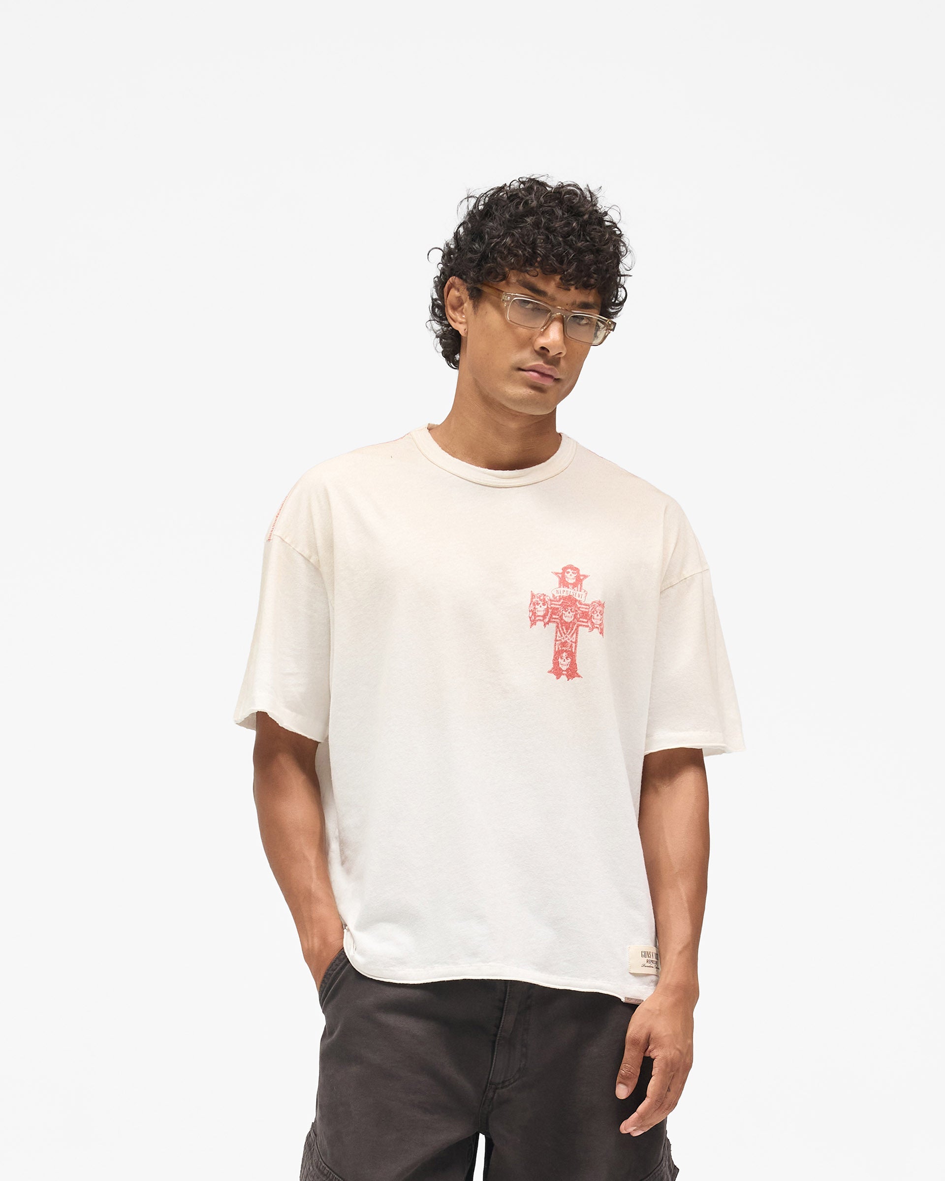 Represent X Guns N' Roses Pasadena T-Shirt - Washed Ecru