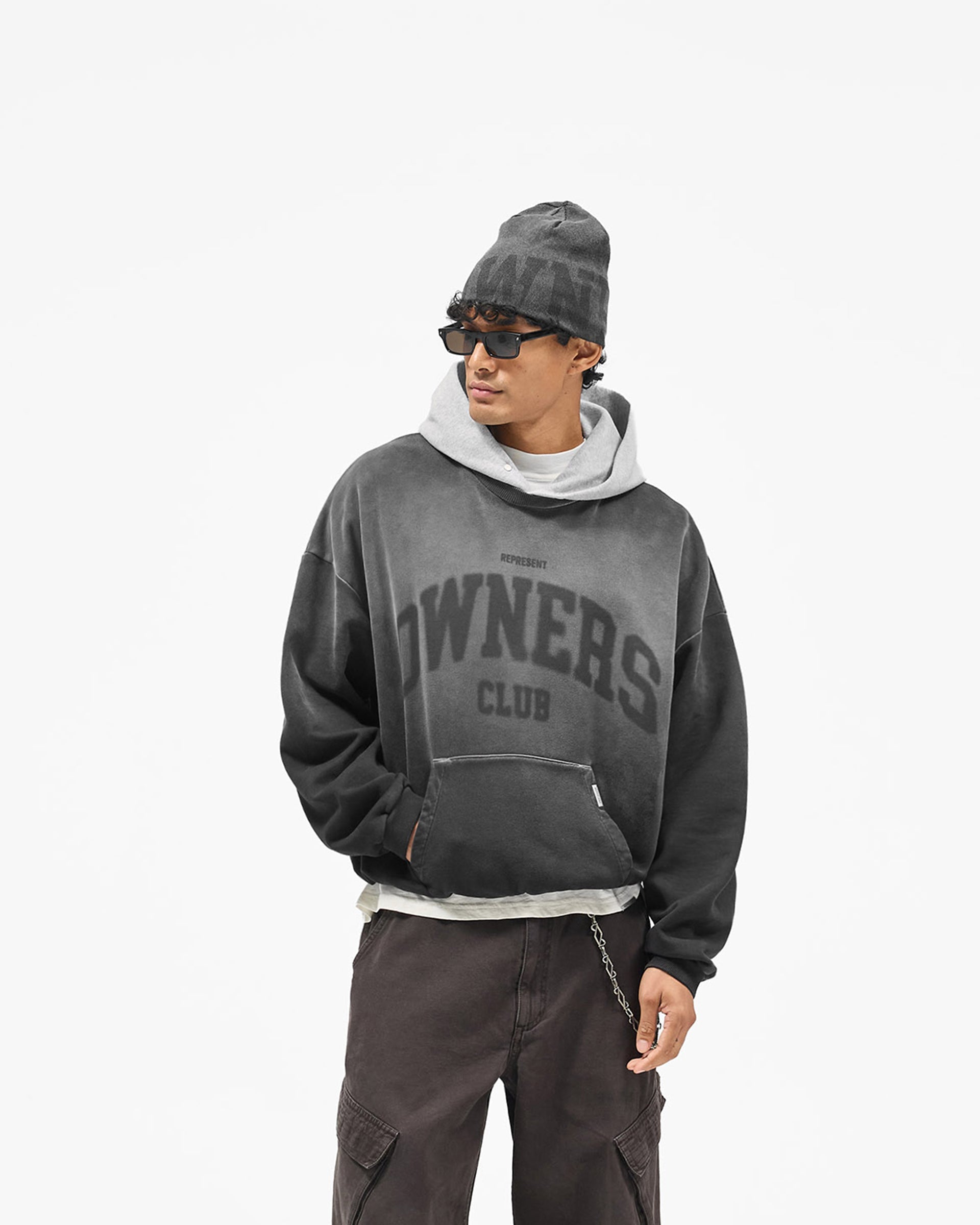 Represent Owners Club Contrast Hoodie - Weathered Black