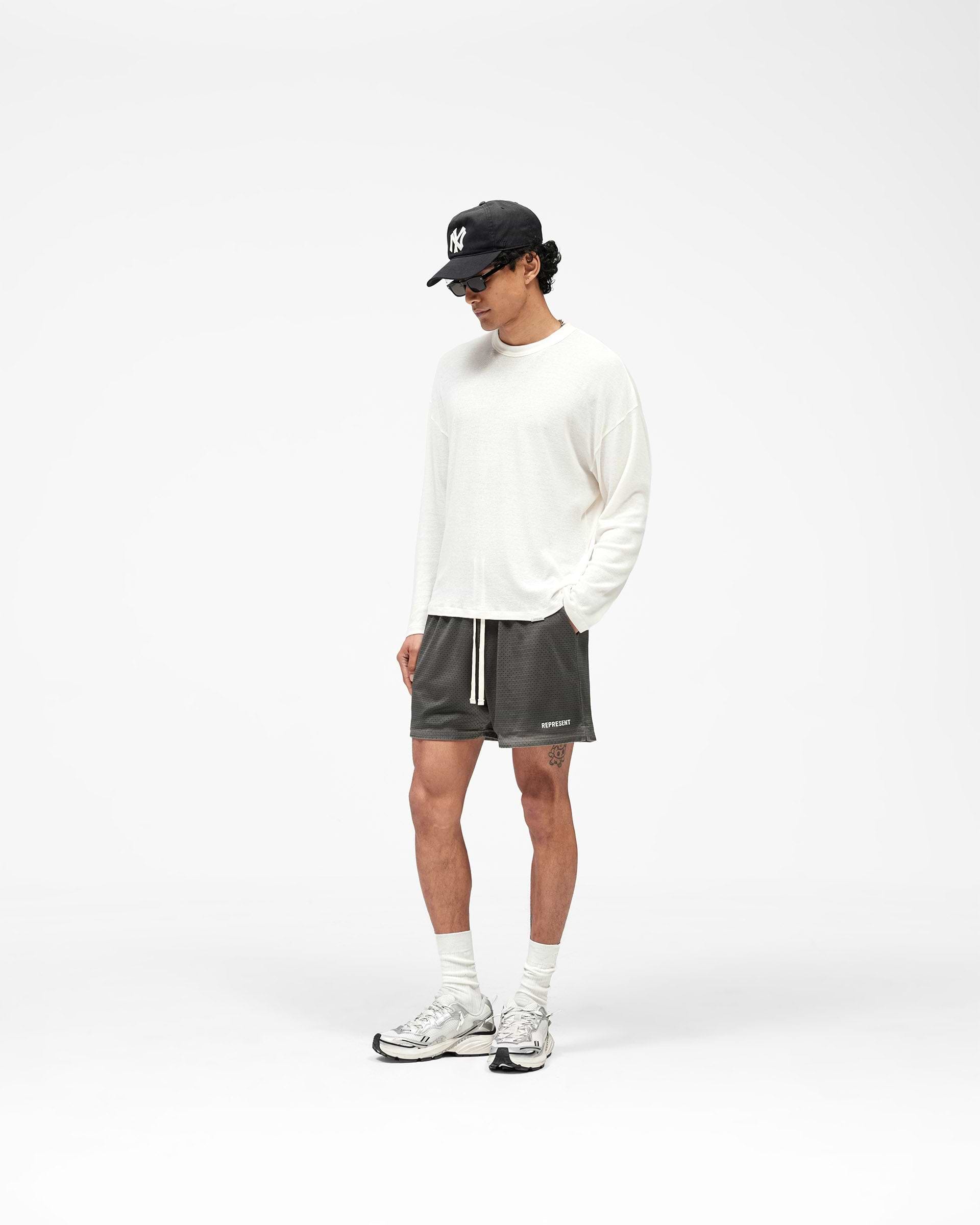 Washed Mesh Shorts - Vintage Grey