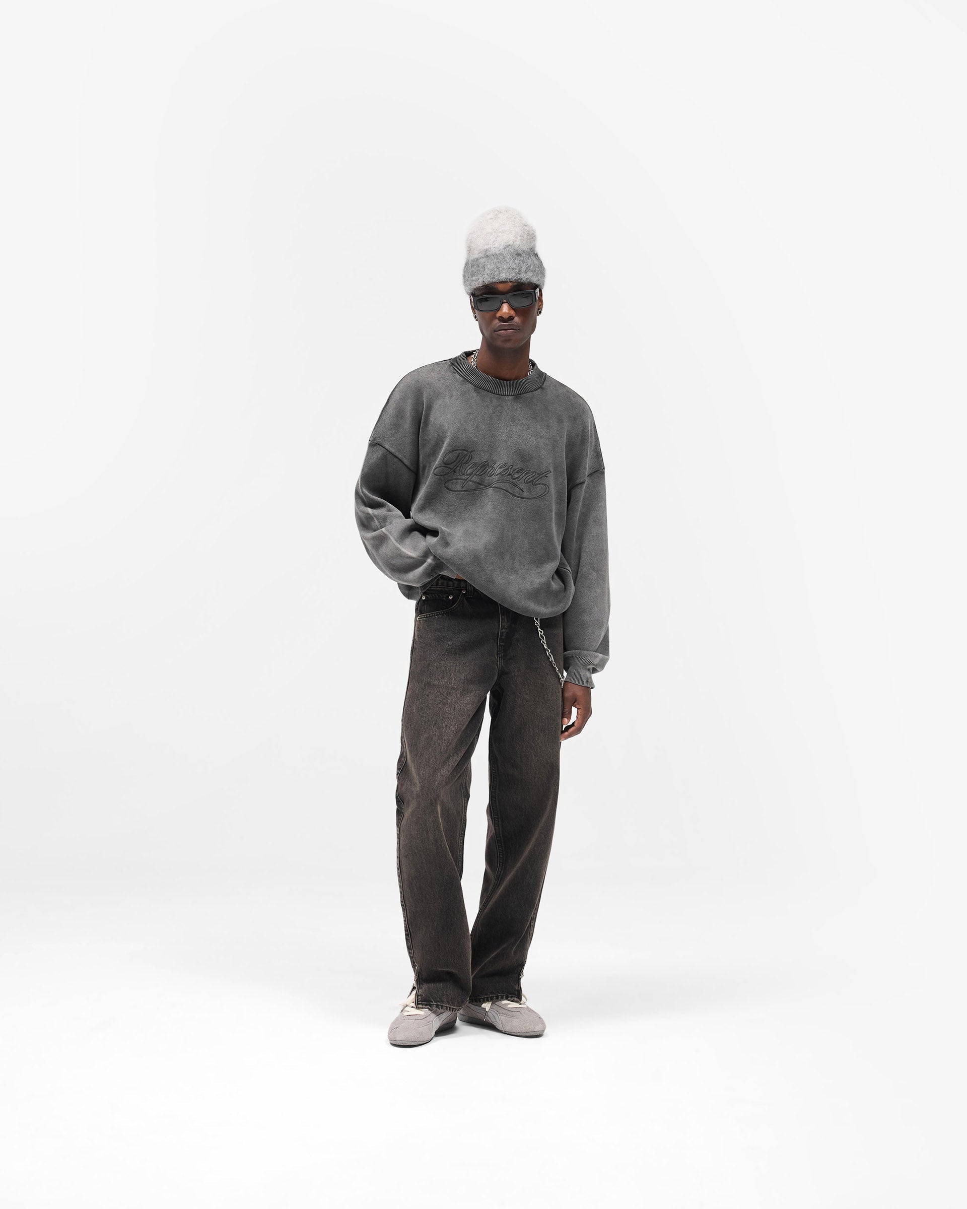 Stamped Sweater - Vintage Grey
