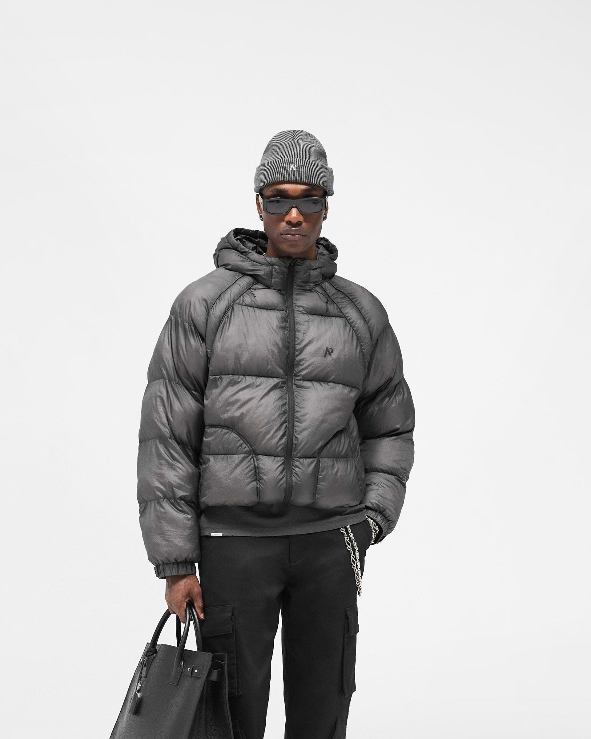 Translucent Hooded Puffer - Washed Black