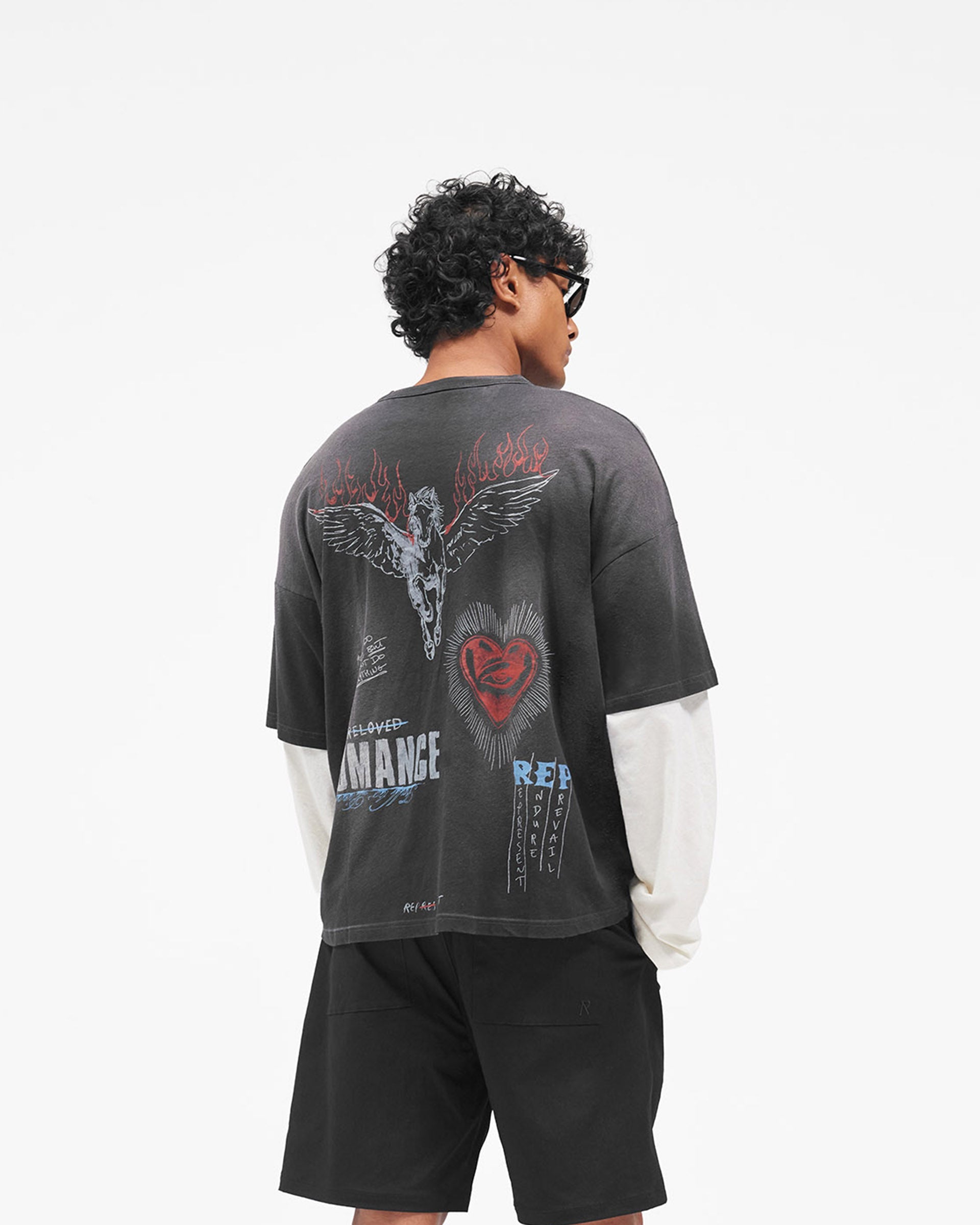 Heavier Than The Heavens Long Sleeve T-Shirt - Washed Black