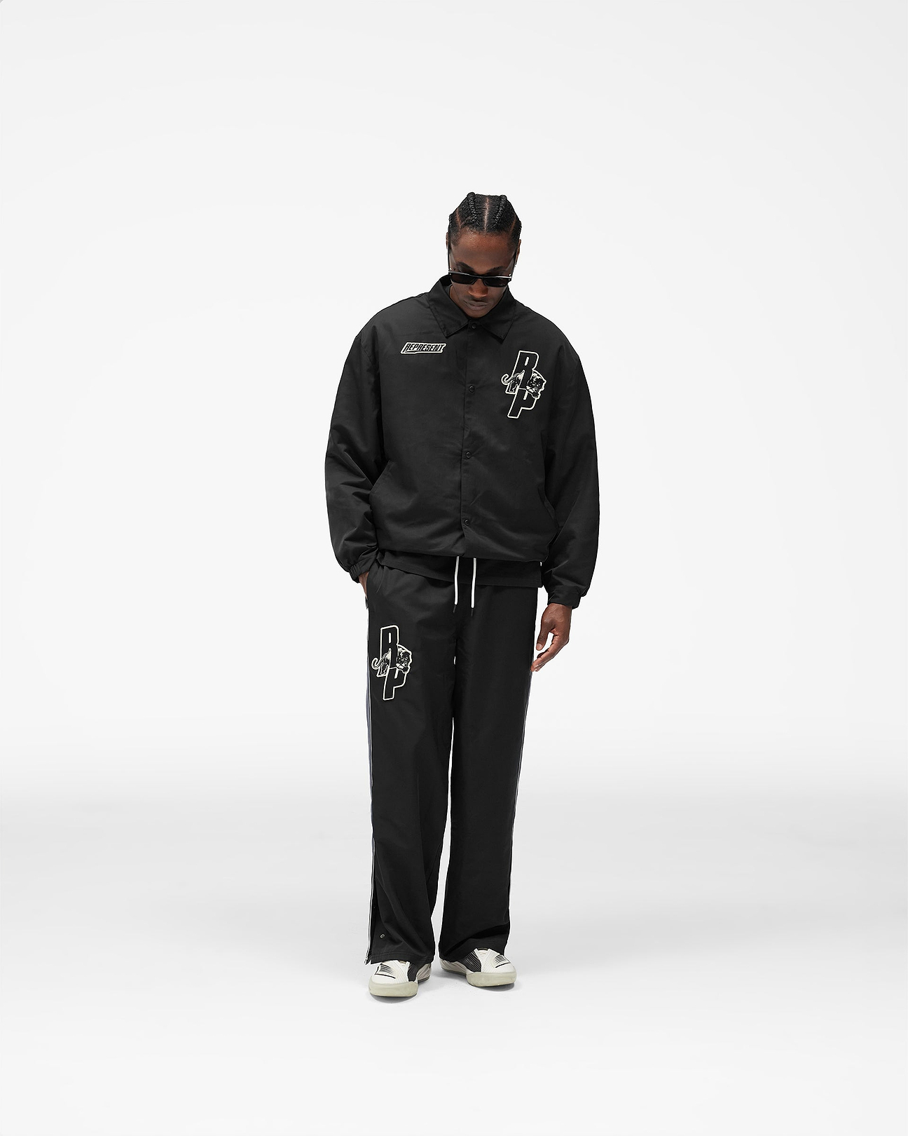 Black Represent x Puma Hoops Coach Jacket | Mens Jackets | REPRESENT
