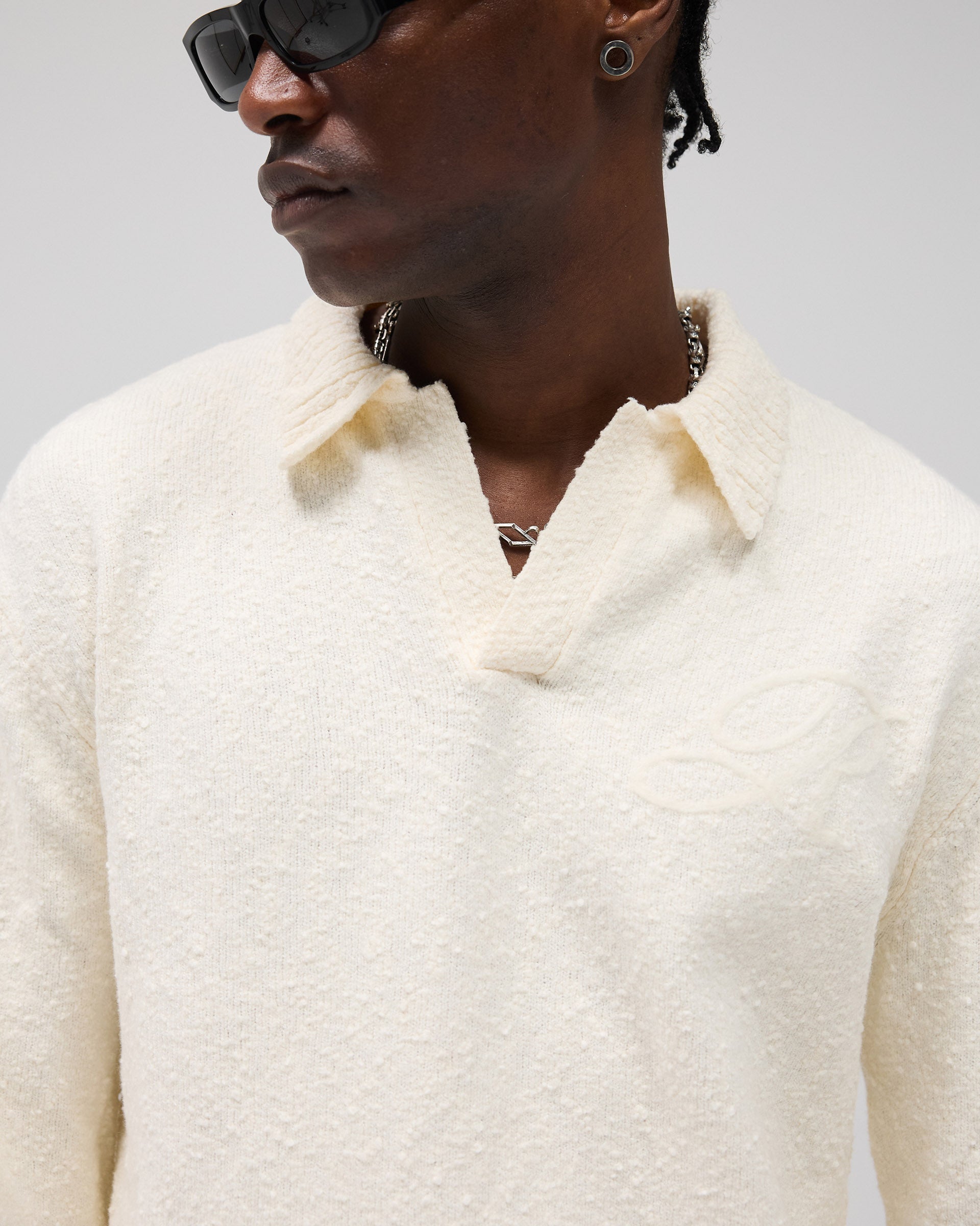 Knitted Polo - Aged White