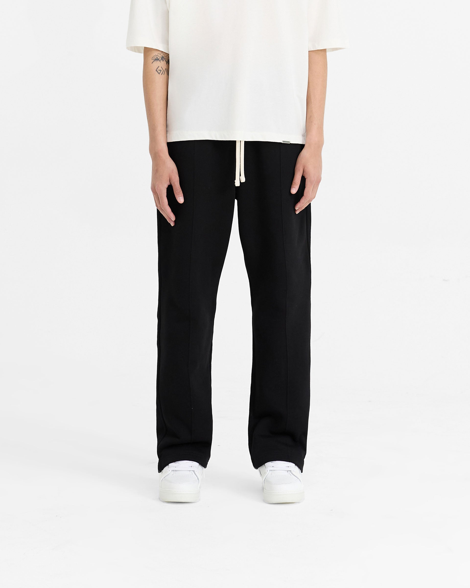 Initial Straight Leg Sweatpants - Jet Black