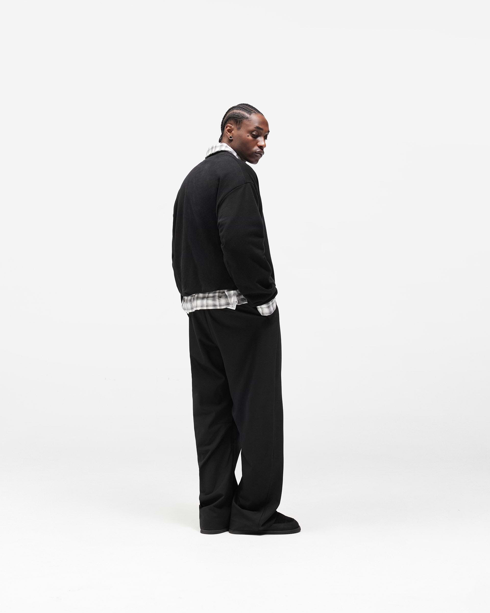 Dual Layer Script Sweater - Jet Black