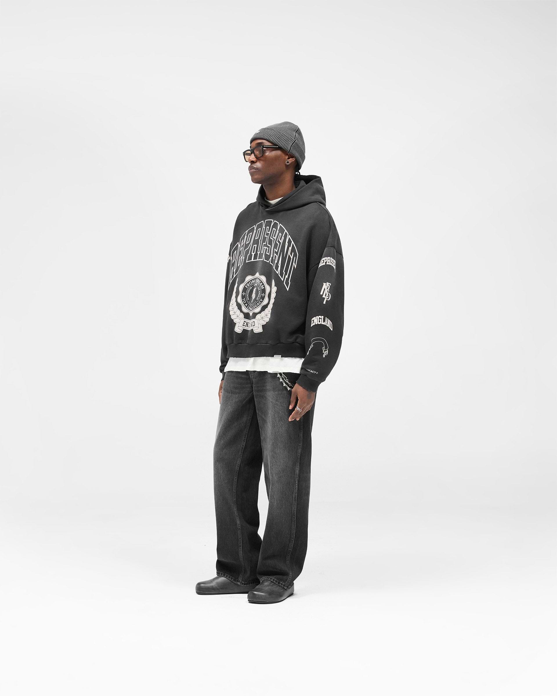 Represent Legacy Crest Hoodie - Stained Black