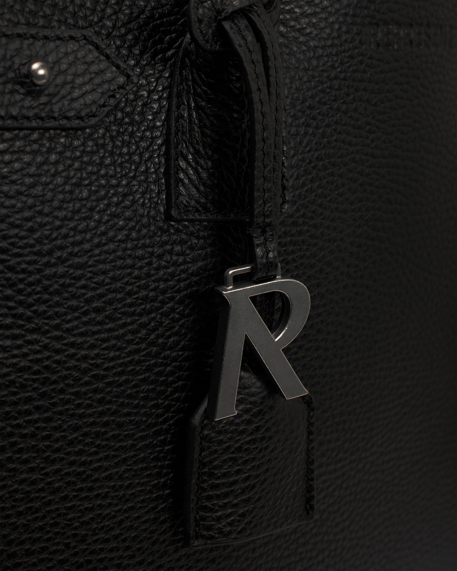 Leather Tote Bag - Textured Black