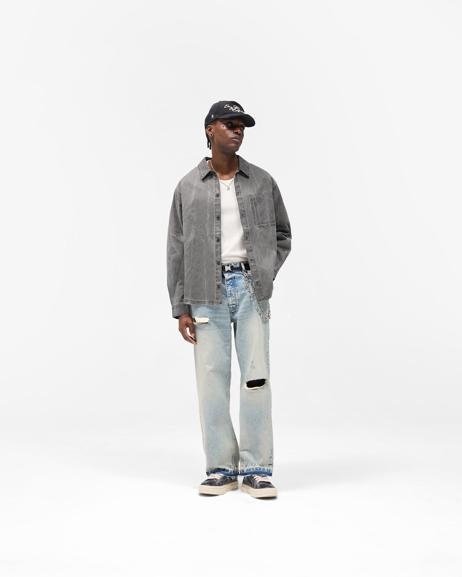 Washed Cotton Shirt - Jet Black