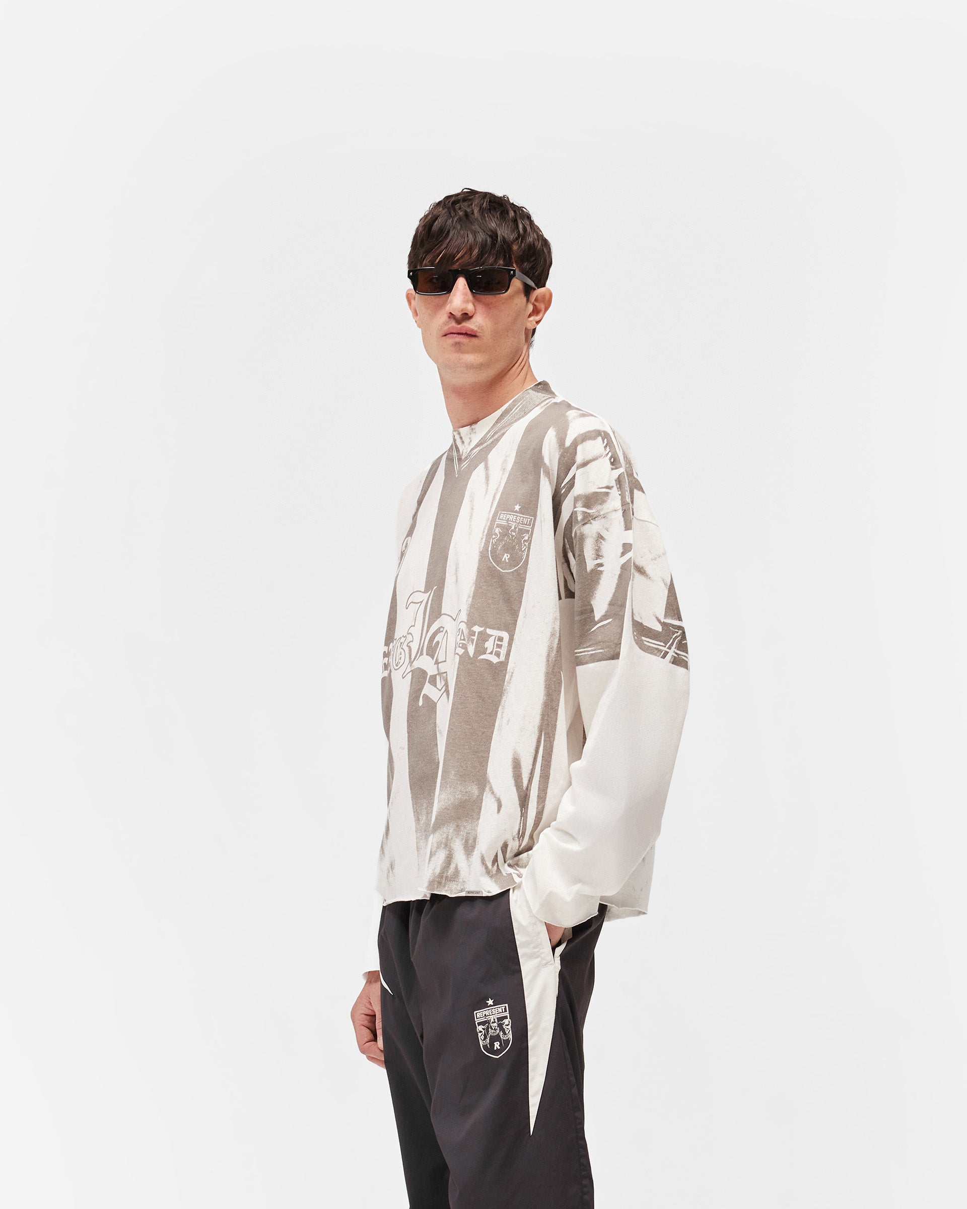 Printed Long Sleeve T-Shirt - Flat White