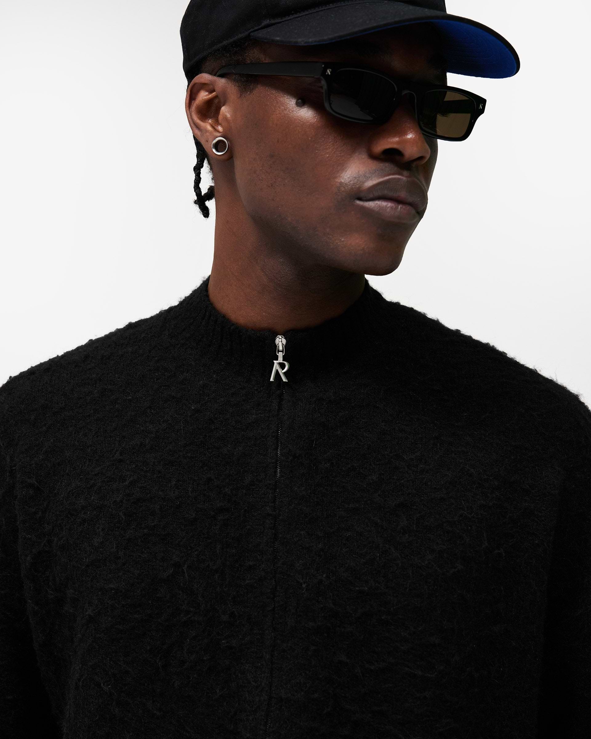 Knitted Bomber Jacket - Jet Black