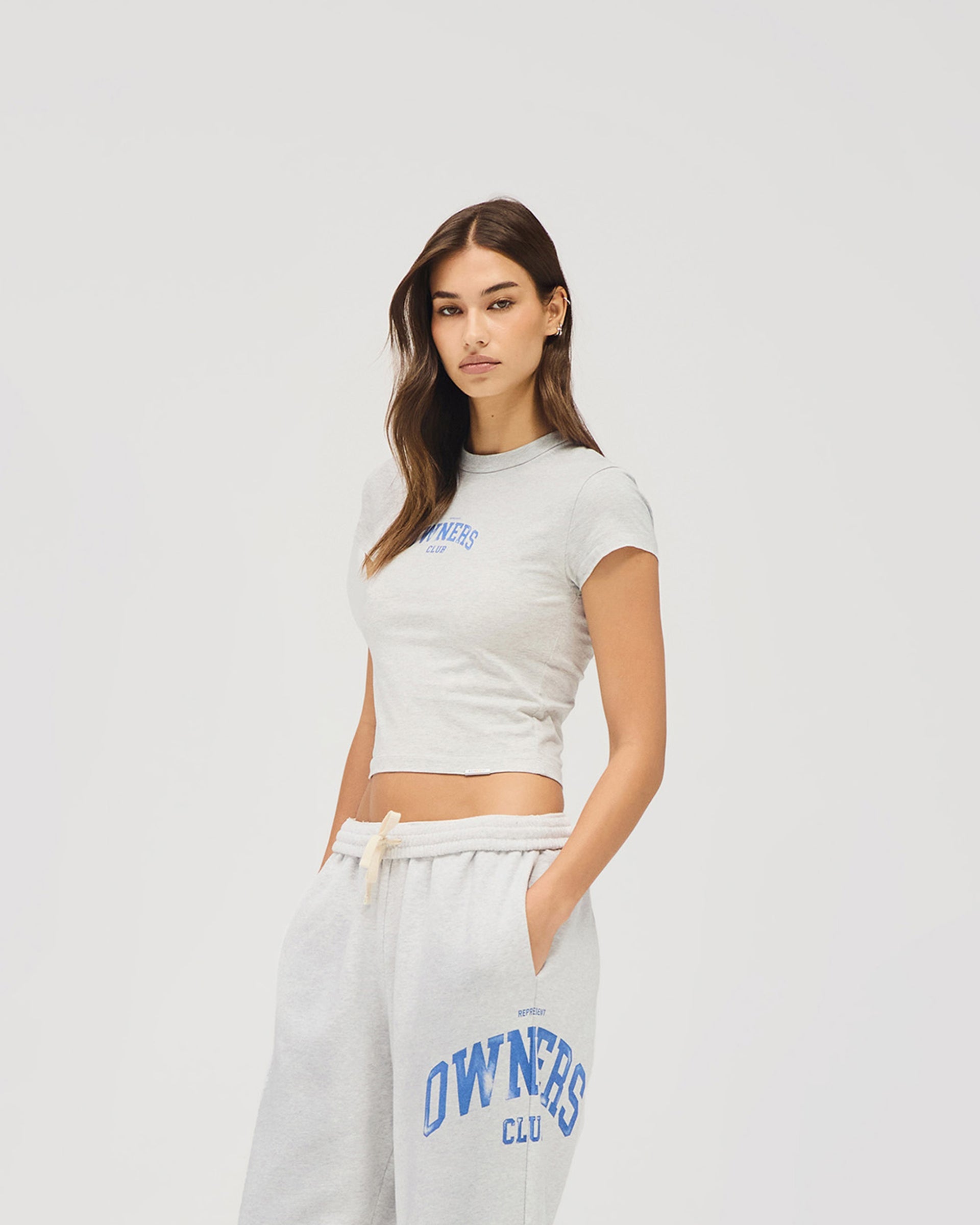 Represent Owners Club Baby Tee - Sprayed Ice Grey Marl