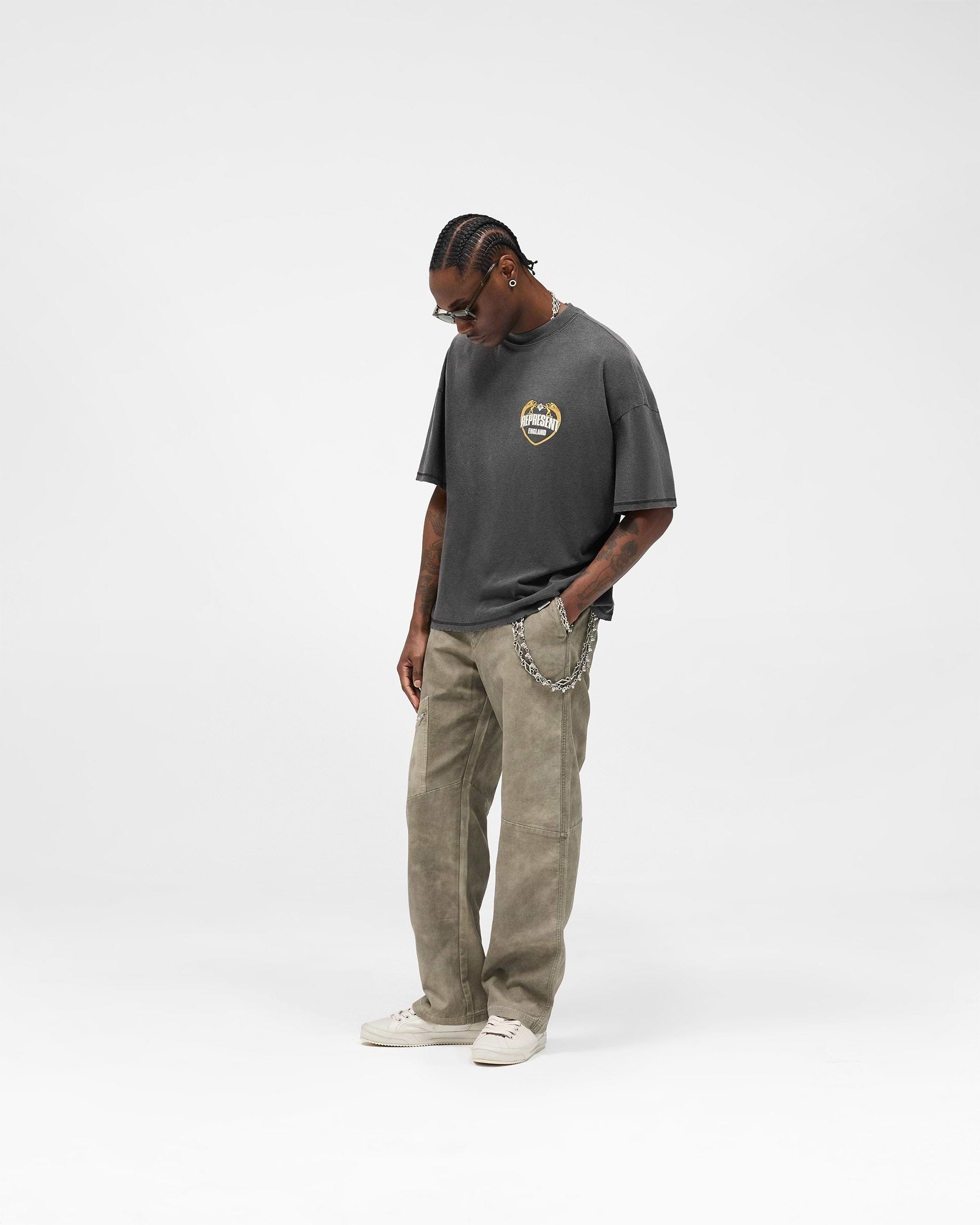 Angel Border T-Shirt - Stained Black