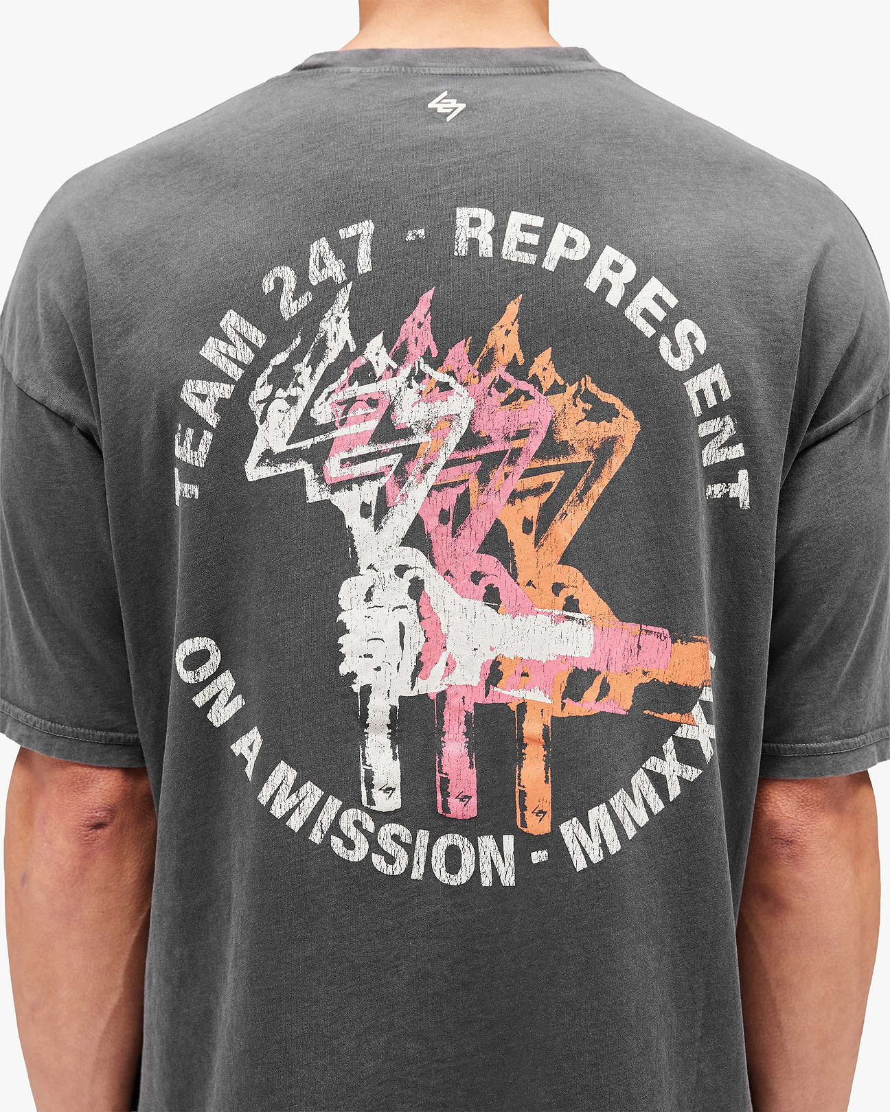 Washed Black 247 Torch T Shirt | 247 SS26 T-Shirts | REPRESENT